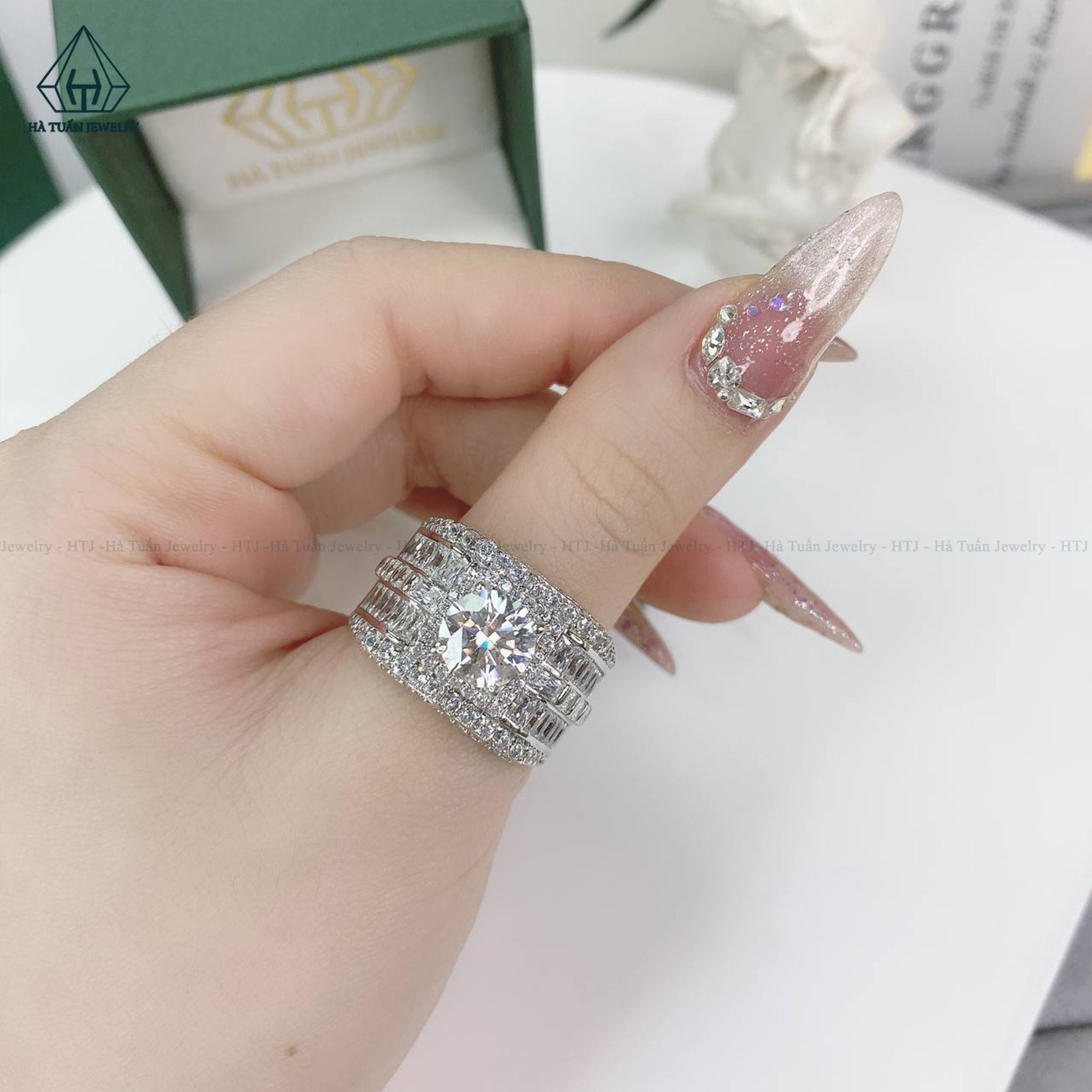 RMX149 8mm Nhẫn nam viền baguette