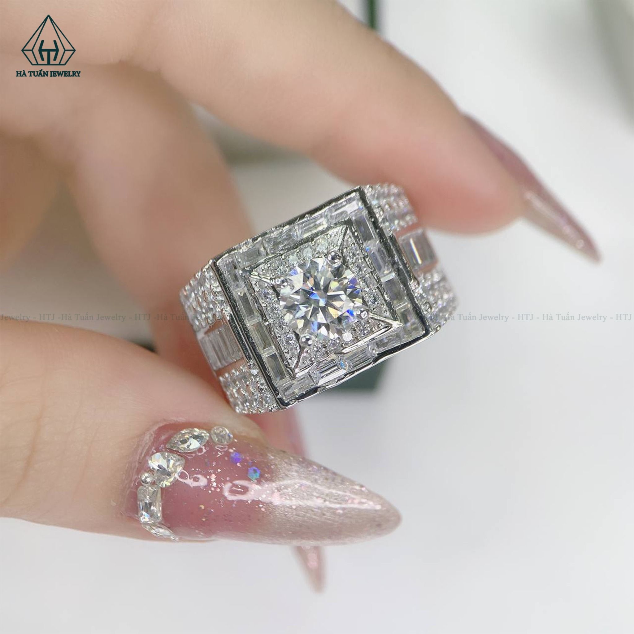 RMX148 7mm Nhẫn nam viền vuông