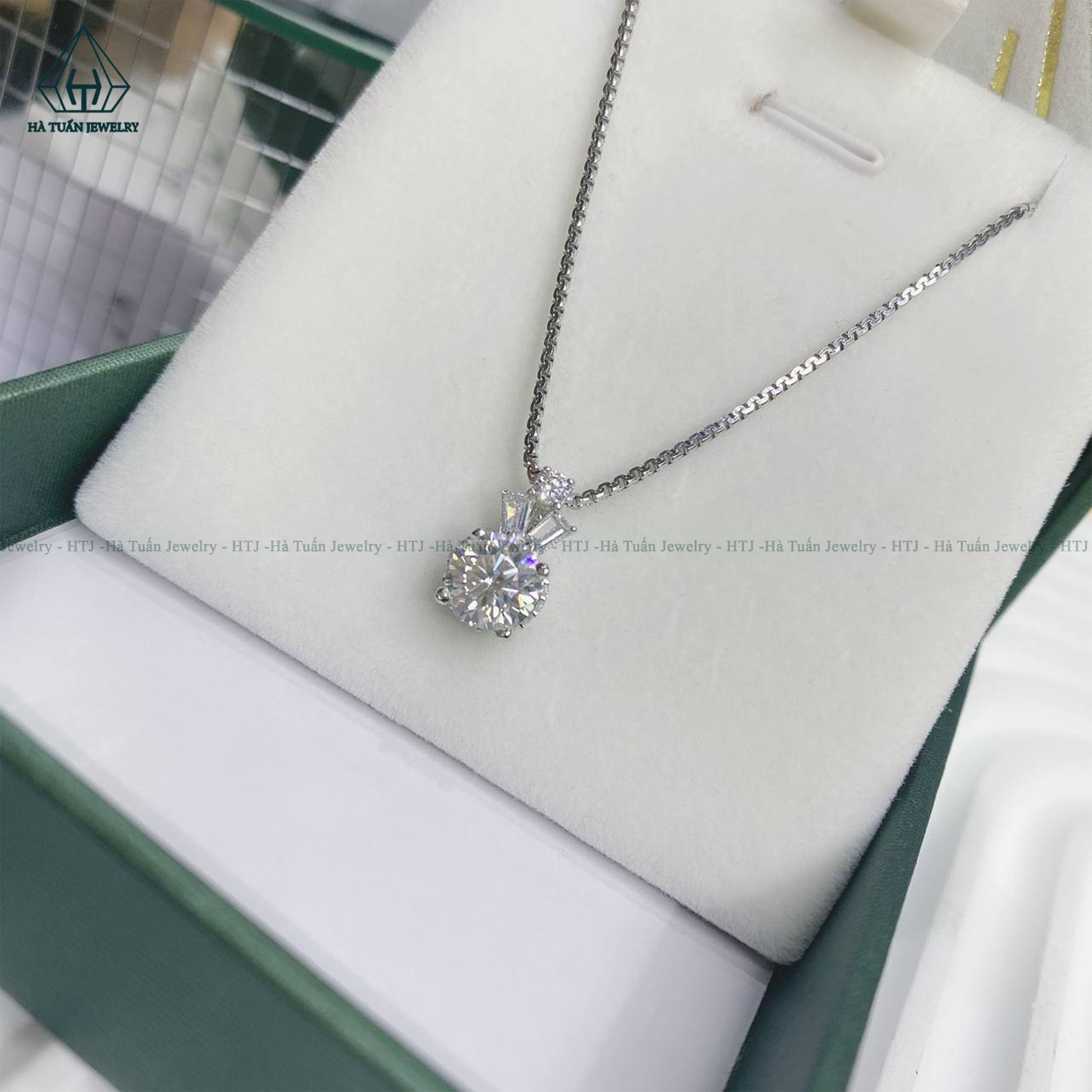 PX131 7mm Mặt dây đá phối baguette