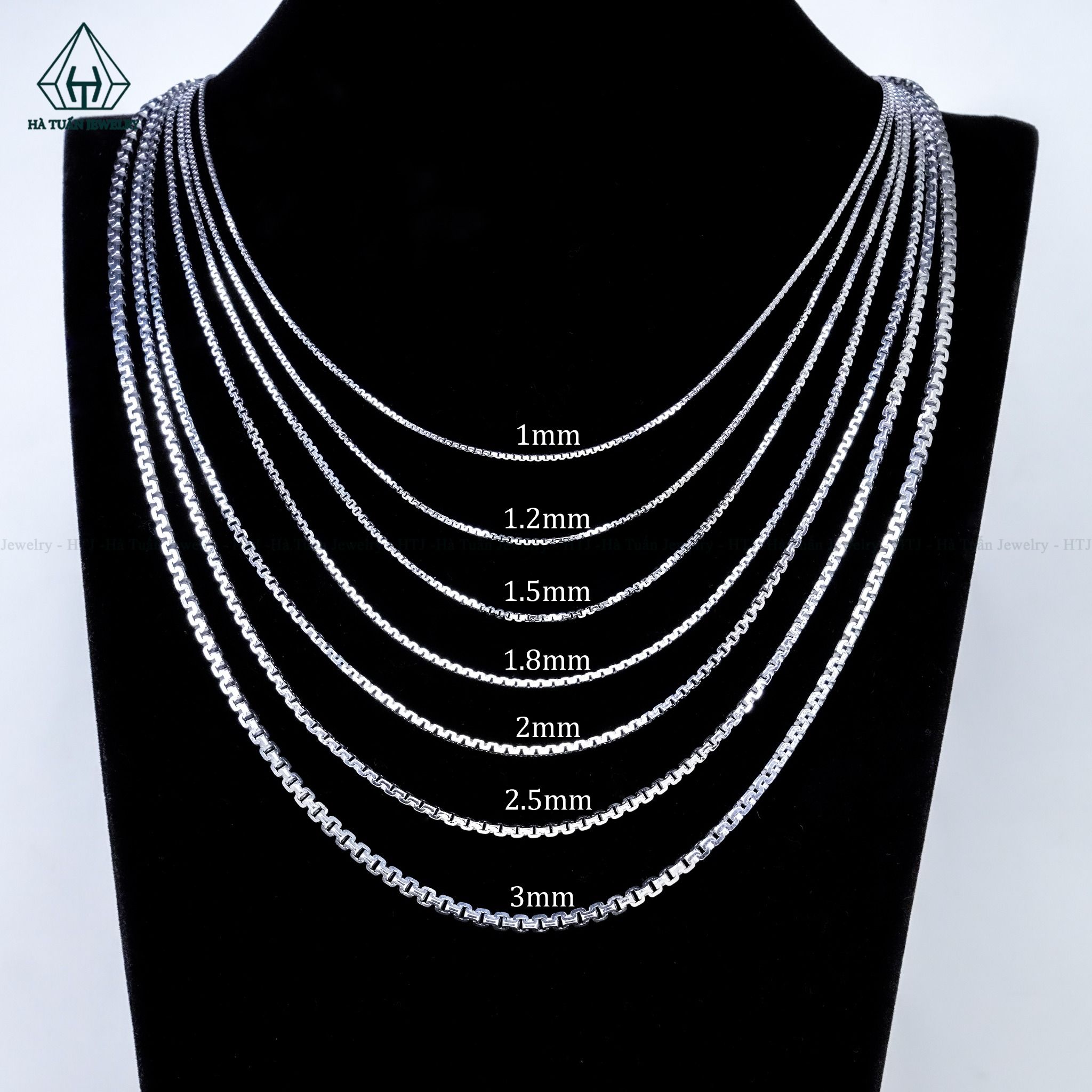 NCX007 1.2mm Dây chuyền hộp nhỏ