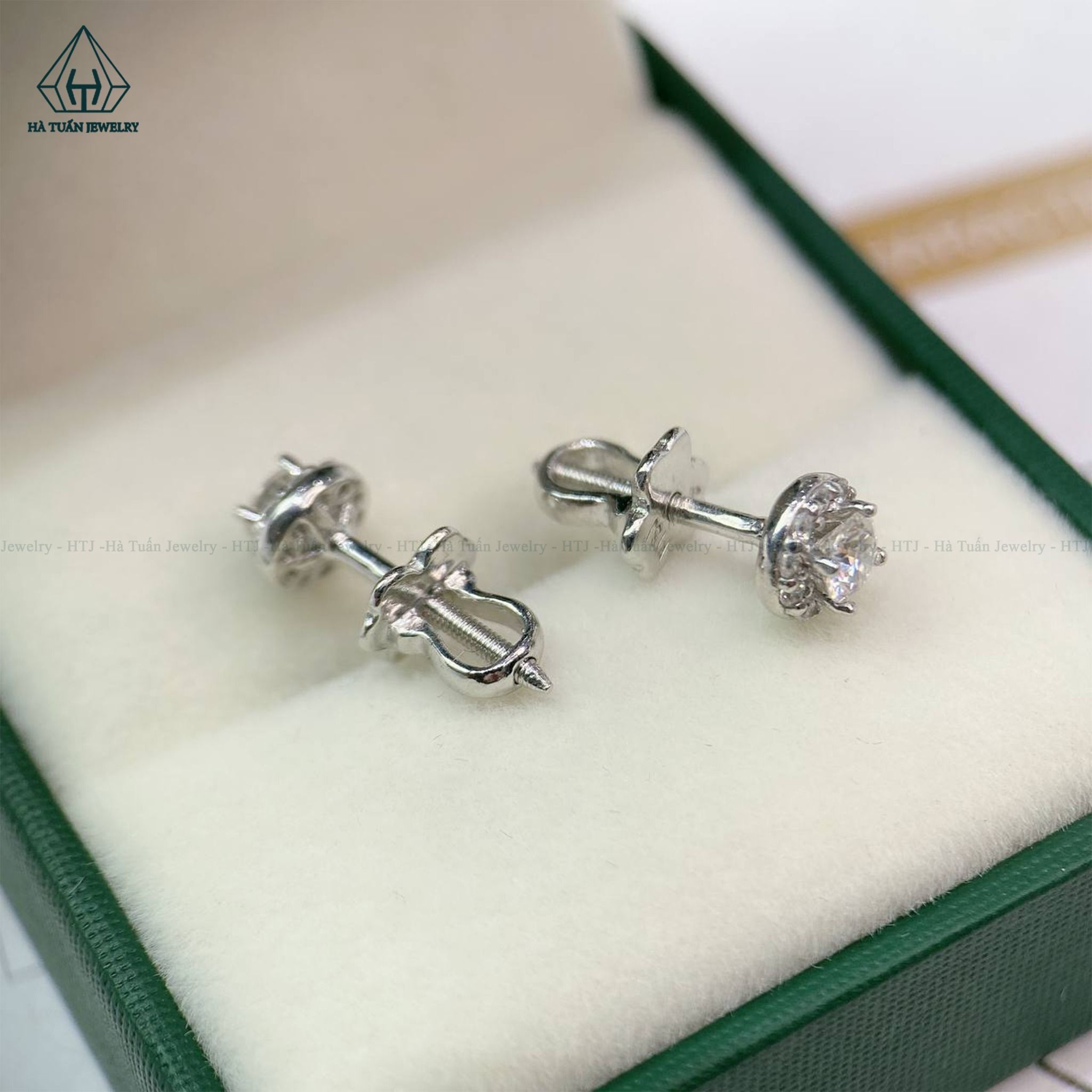 EX055 3.6mm Bông tai viền tấm tròn