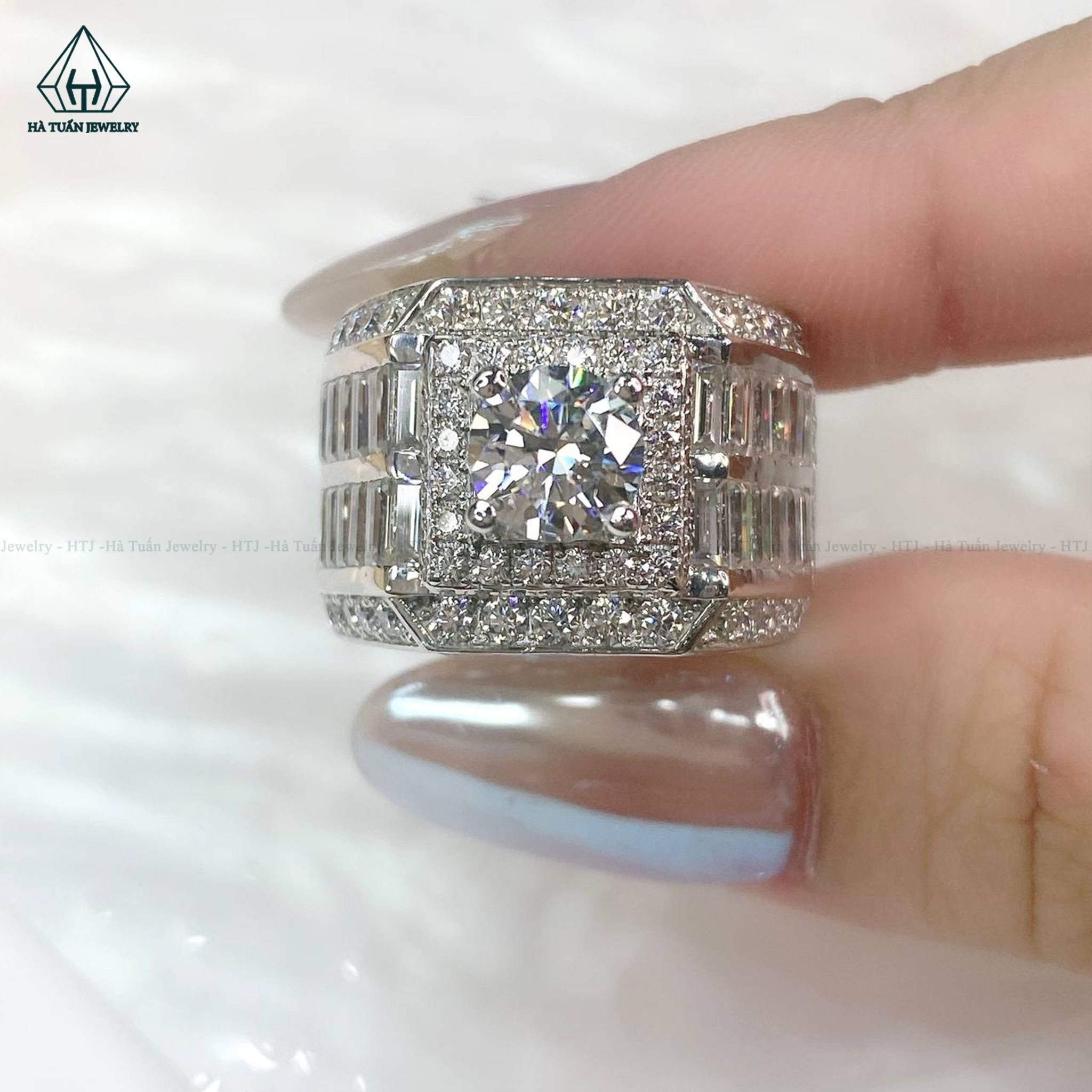 RMX142 FULL MOIS 8mm Nhẫn nam viền baguette