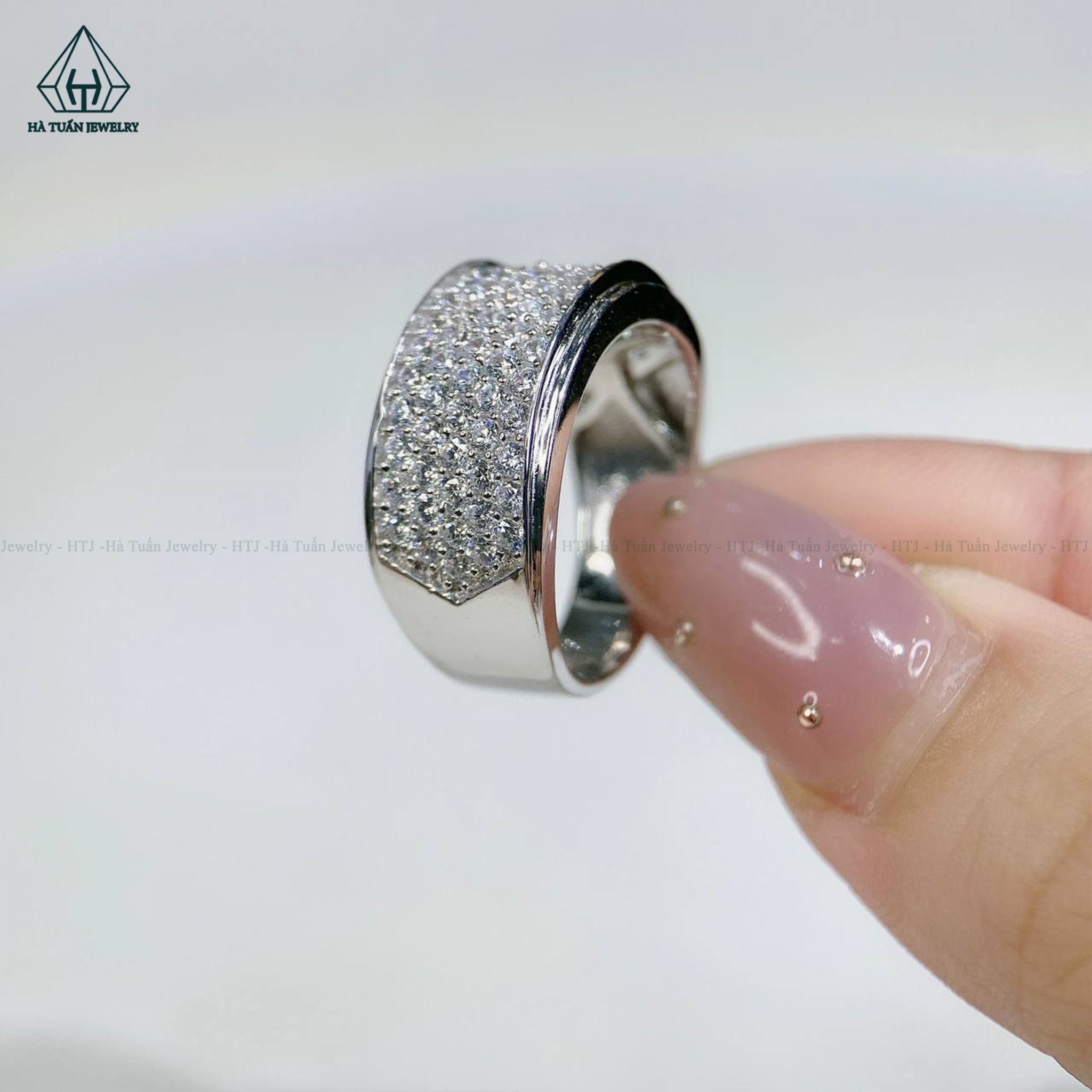 RMX155 Nhẫn 5 hàng tấm CZ