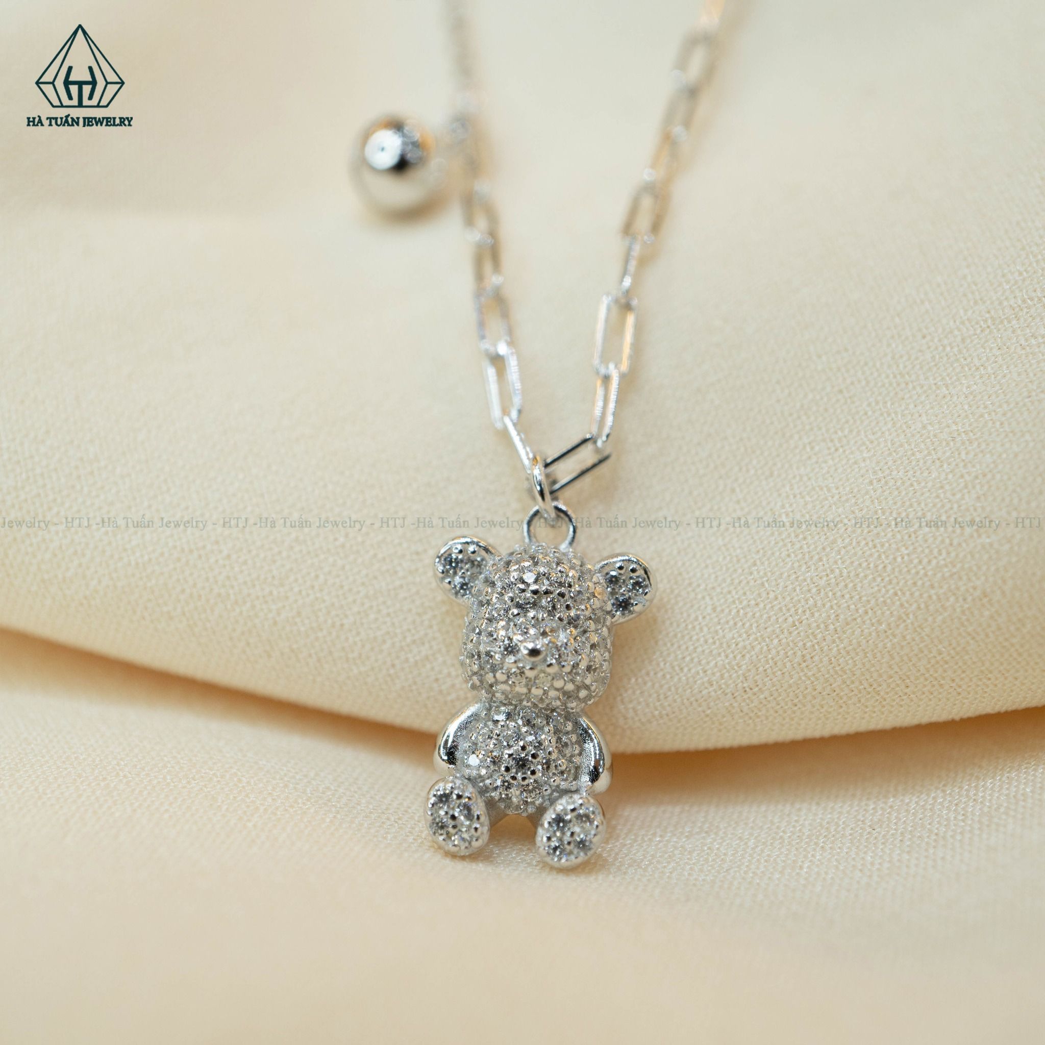 N532 Dây mặt liền gấu treo bi