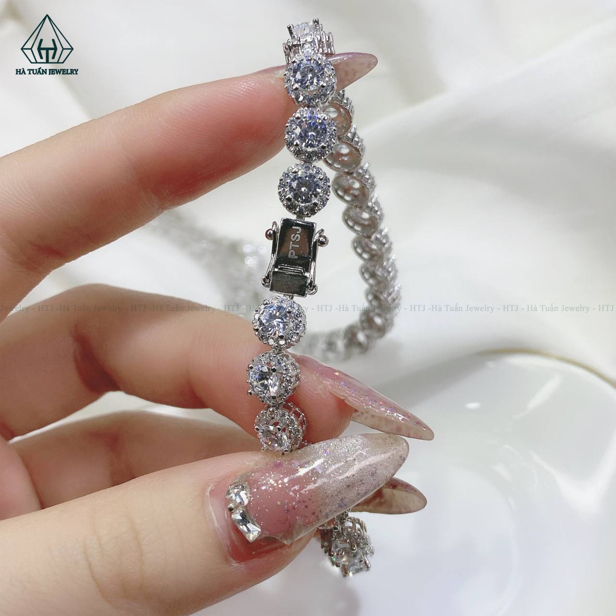 NCX084 4mm Dây chuyền halo full đá CZ
