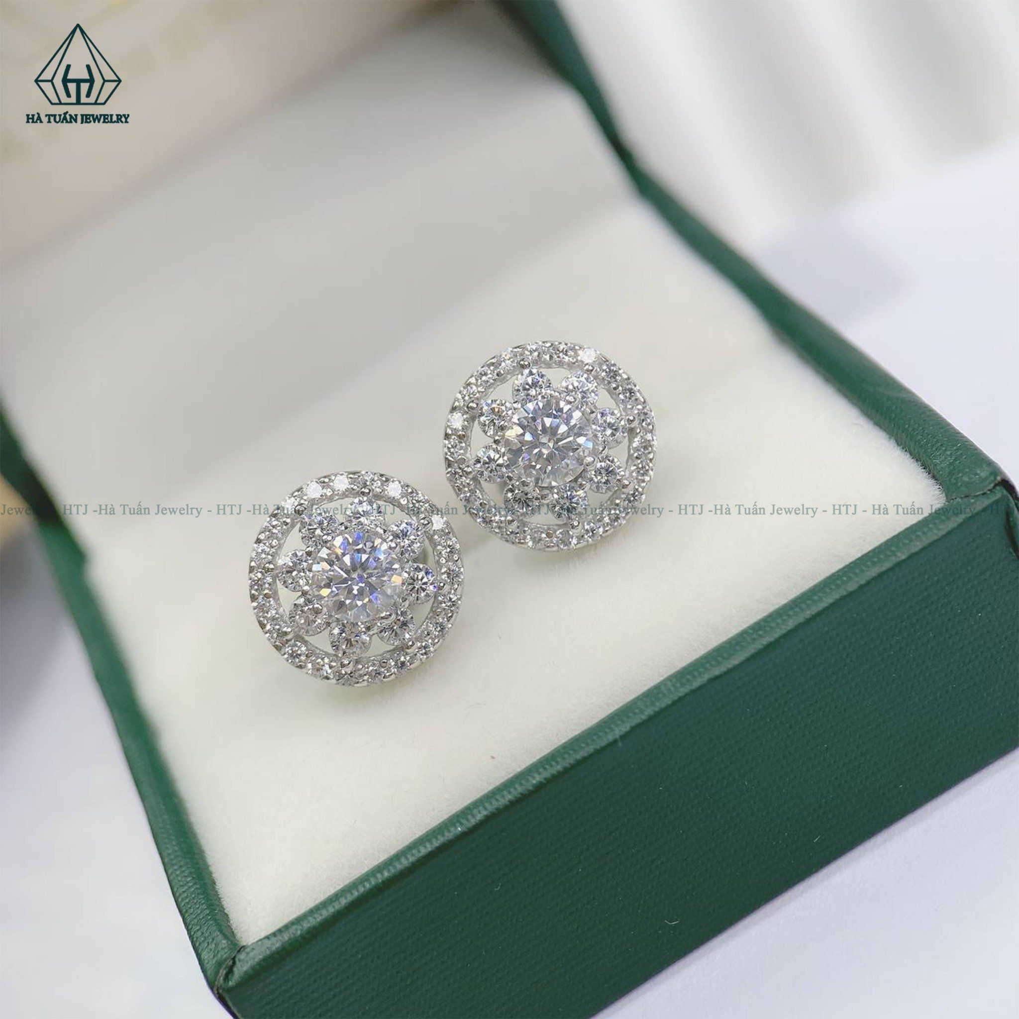 EX227 4.5mm Bông tai hoa viền tròn