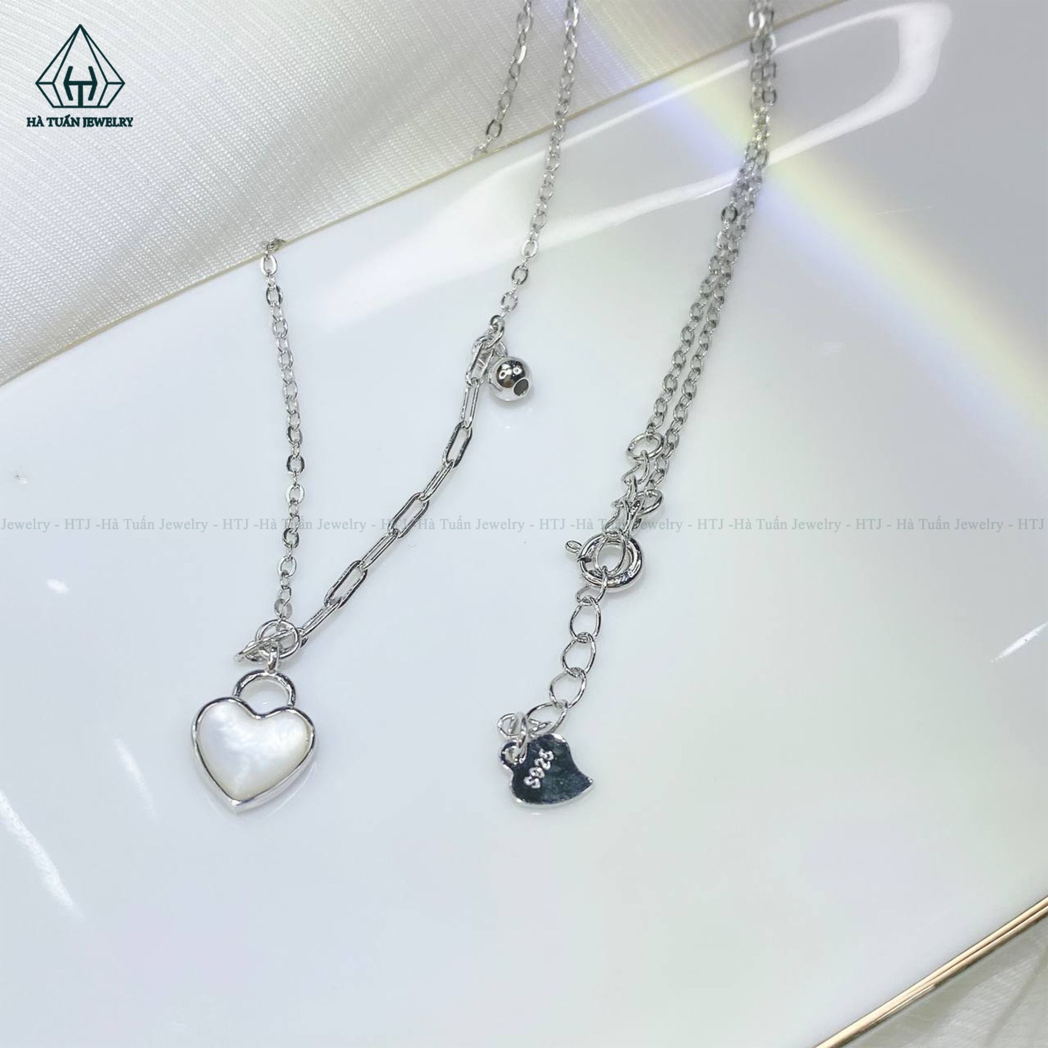 N522 Dây chuyền tim xà cừ
