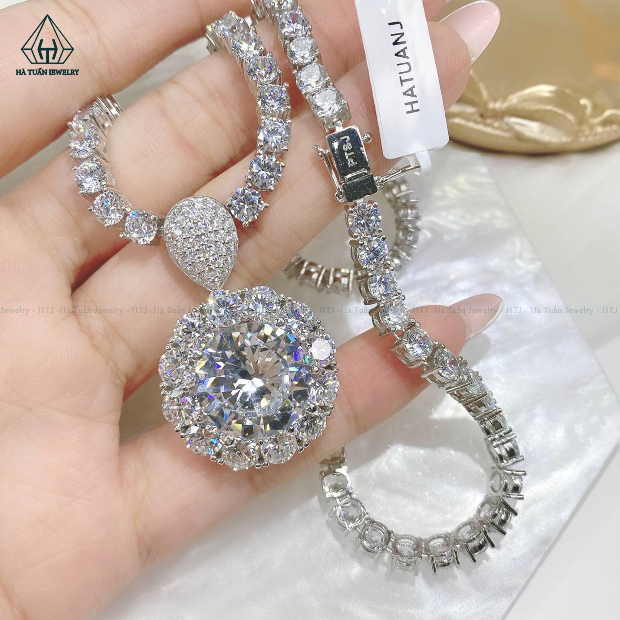 NX068 Dây mặt liền full đá CZ