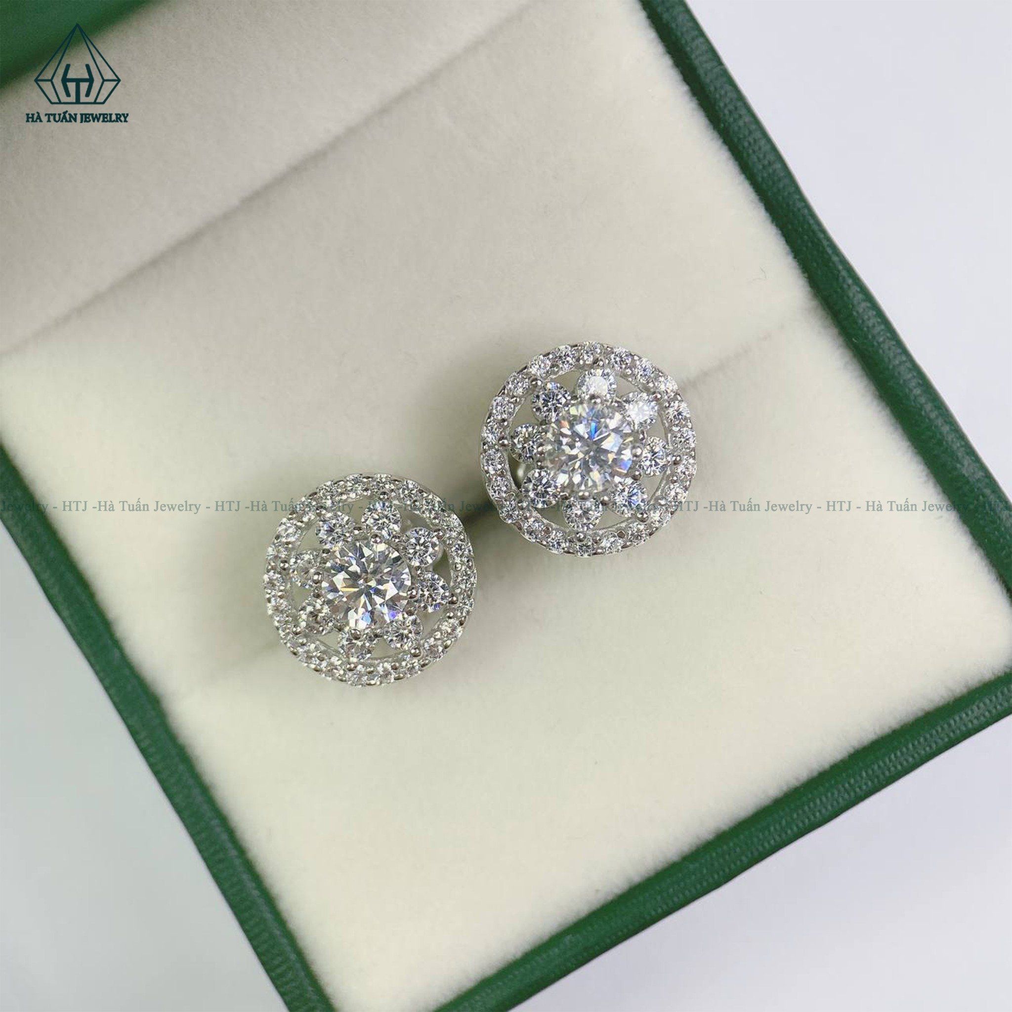 EX227 4.5mm Bông tai hoa viền tròn
