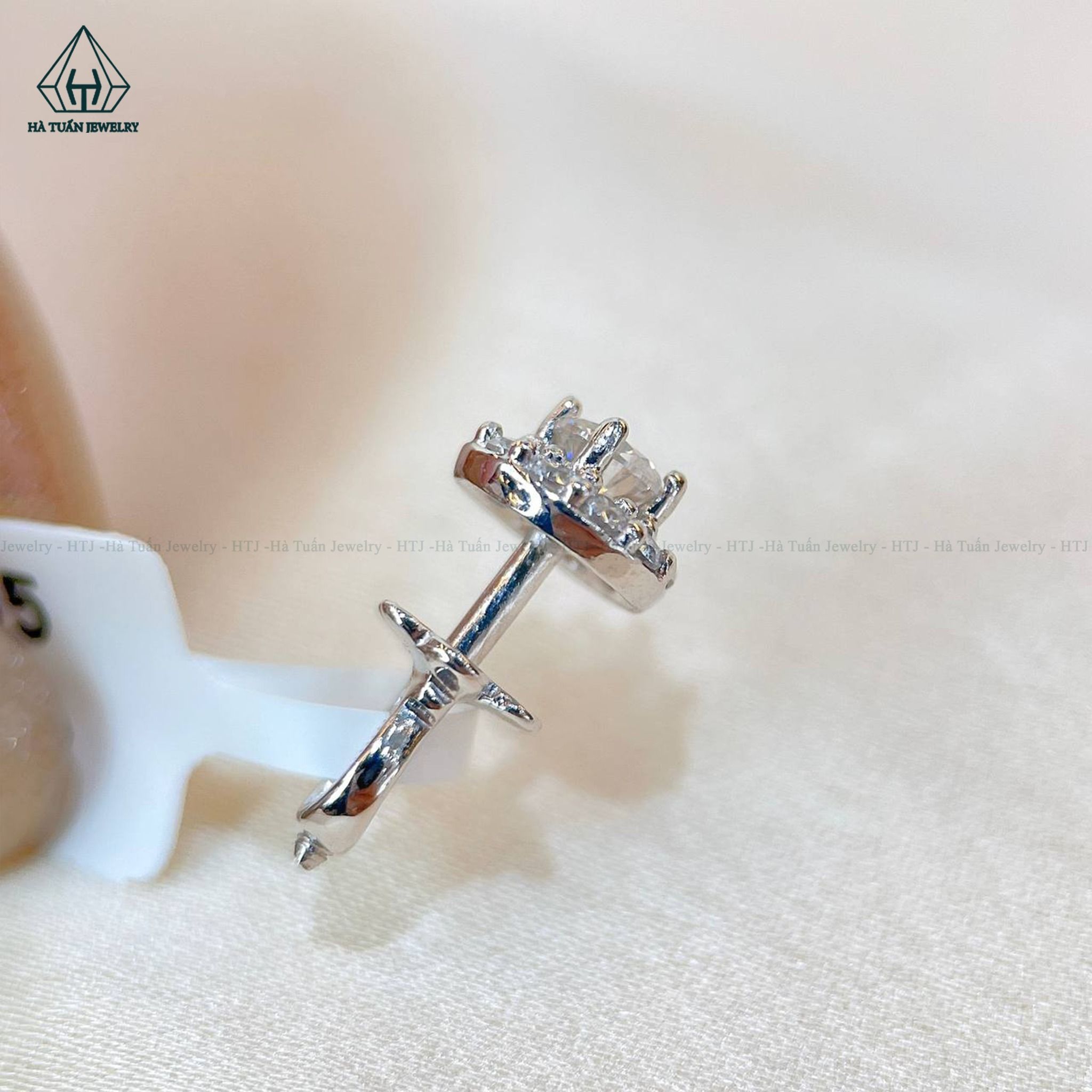 EX055 3.6mm Bông tai viền tấm tròn