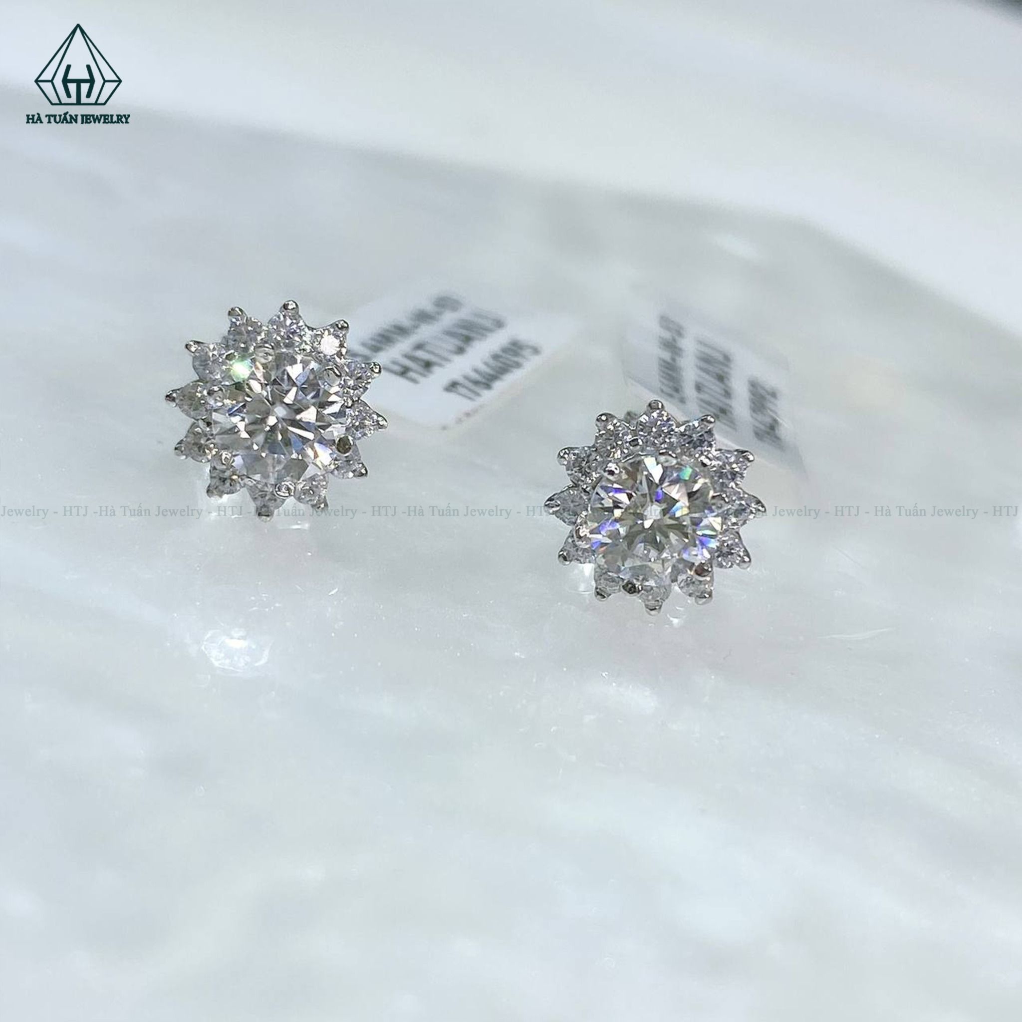 EX254 5.4mm Bông tai 12 cánh nhọn chuôi đẩy