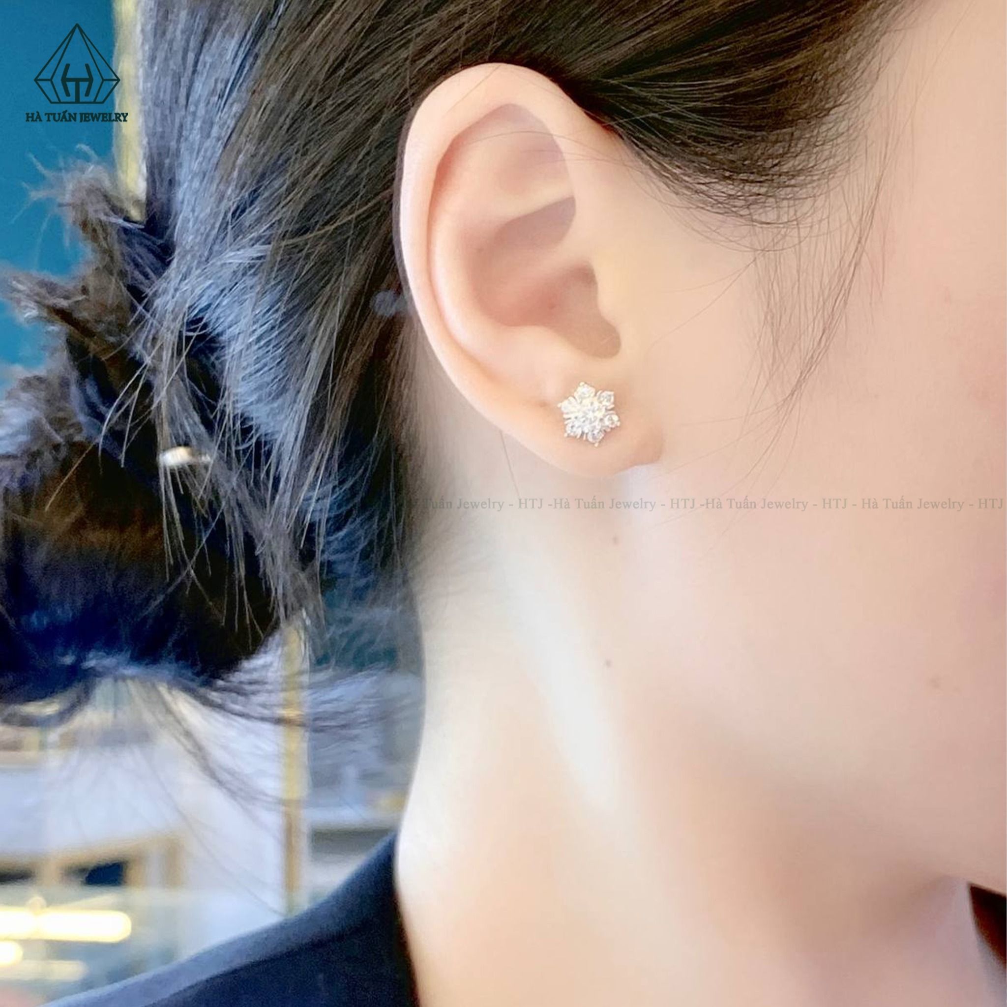 EX226 4.5mm Bông tai 6 cánh nhọn