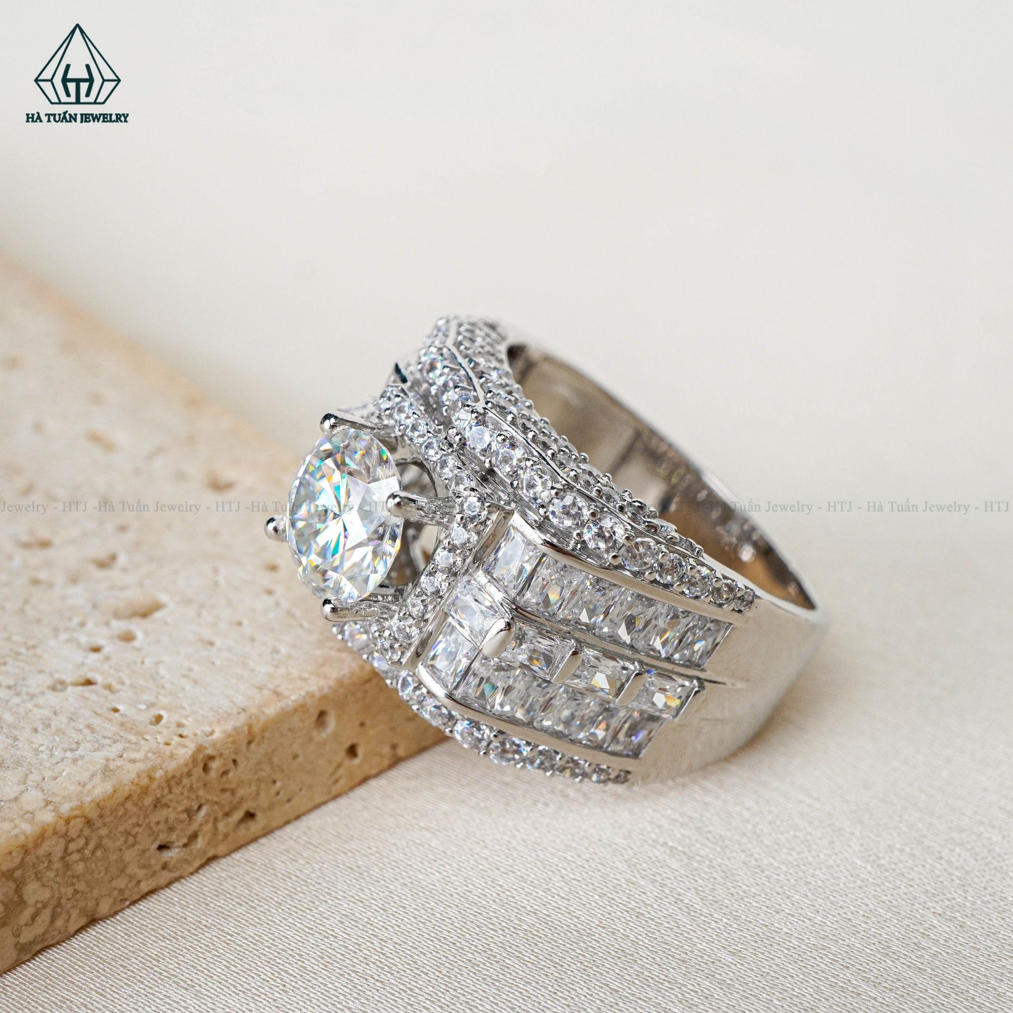 RMX149 8mm Nhẫn nam viền baguette