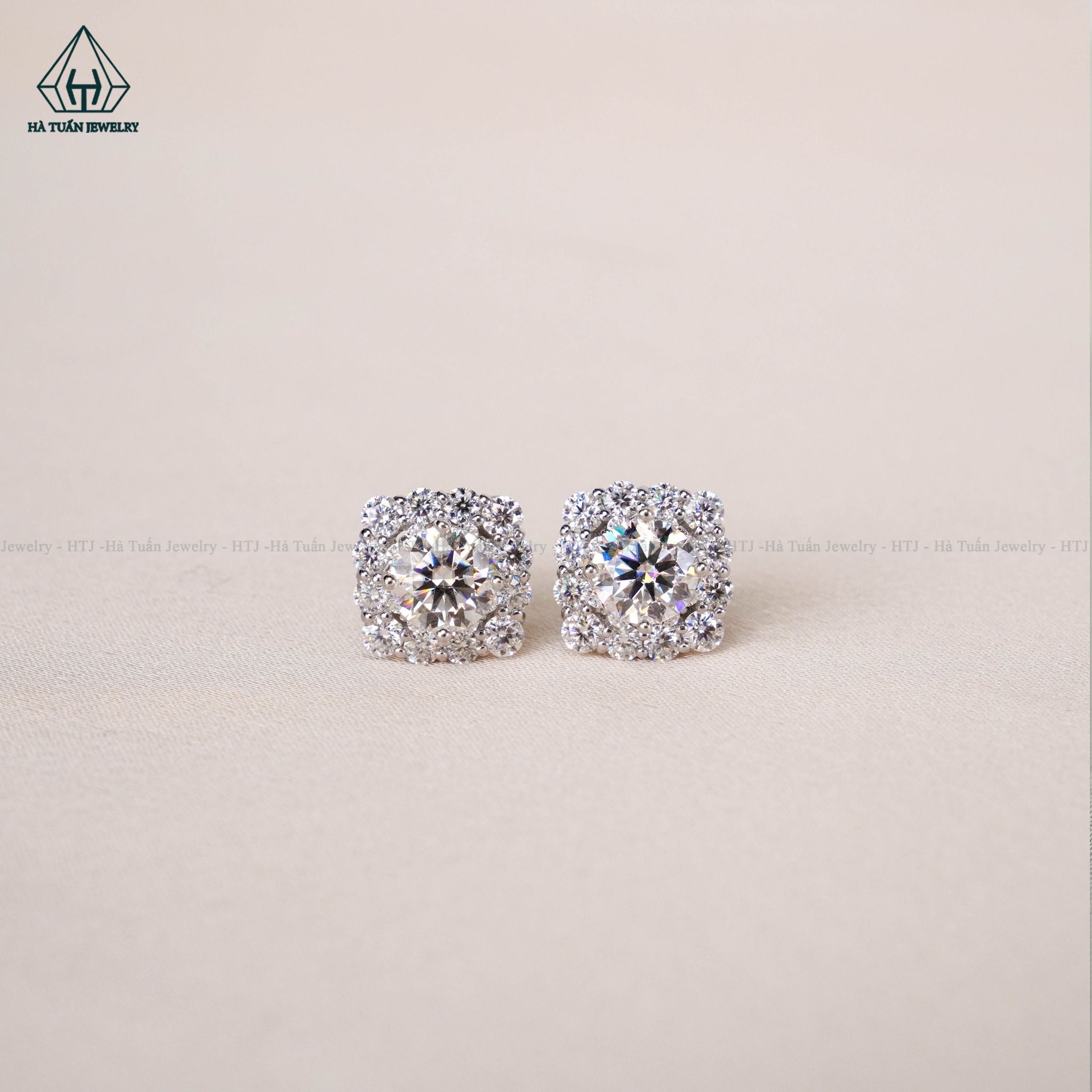 EX090 FULL MOIS 6mm Bông tai viền tấm vuông