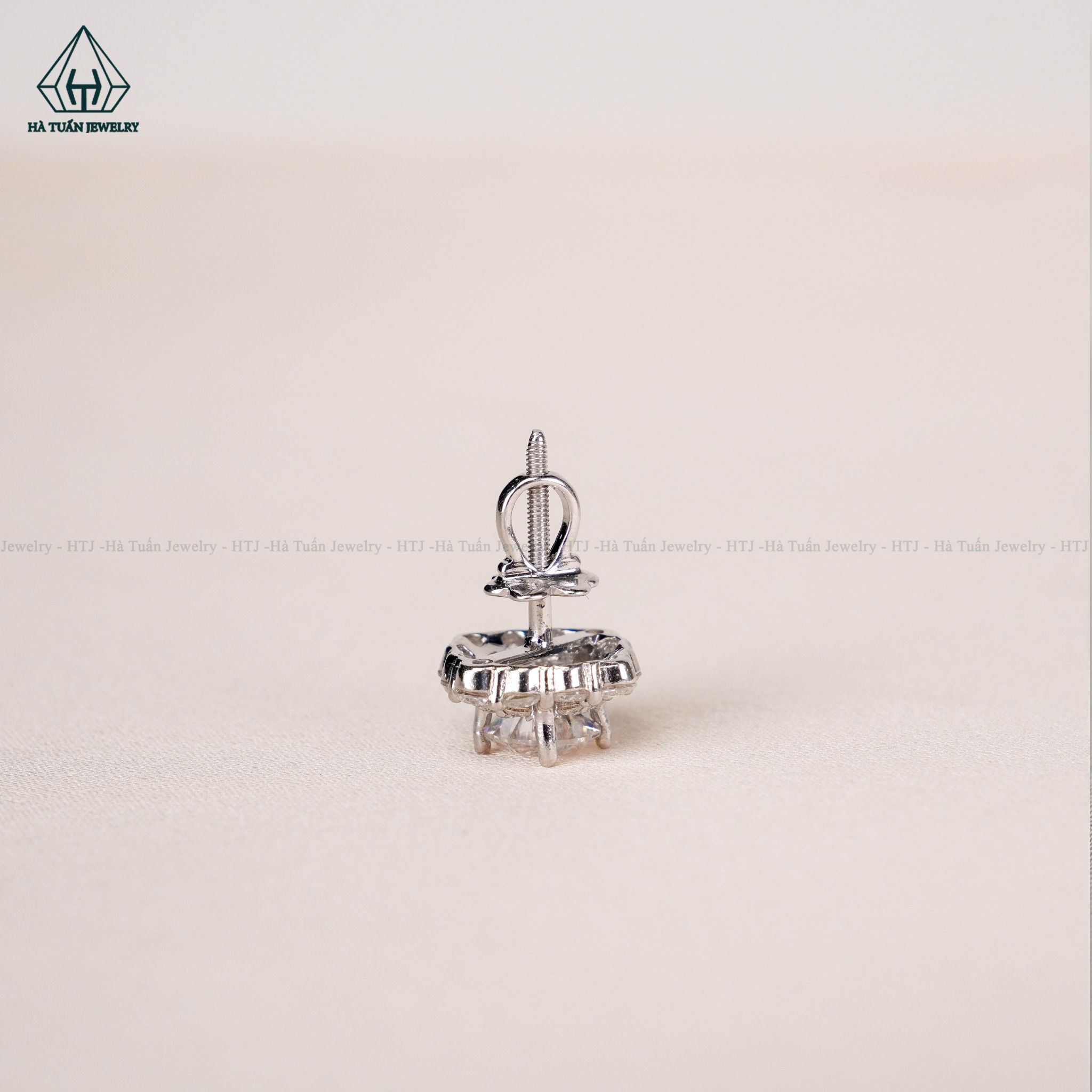 EX090 FULL MOIS 6mm Bông tai viền tấm vuông