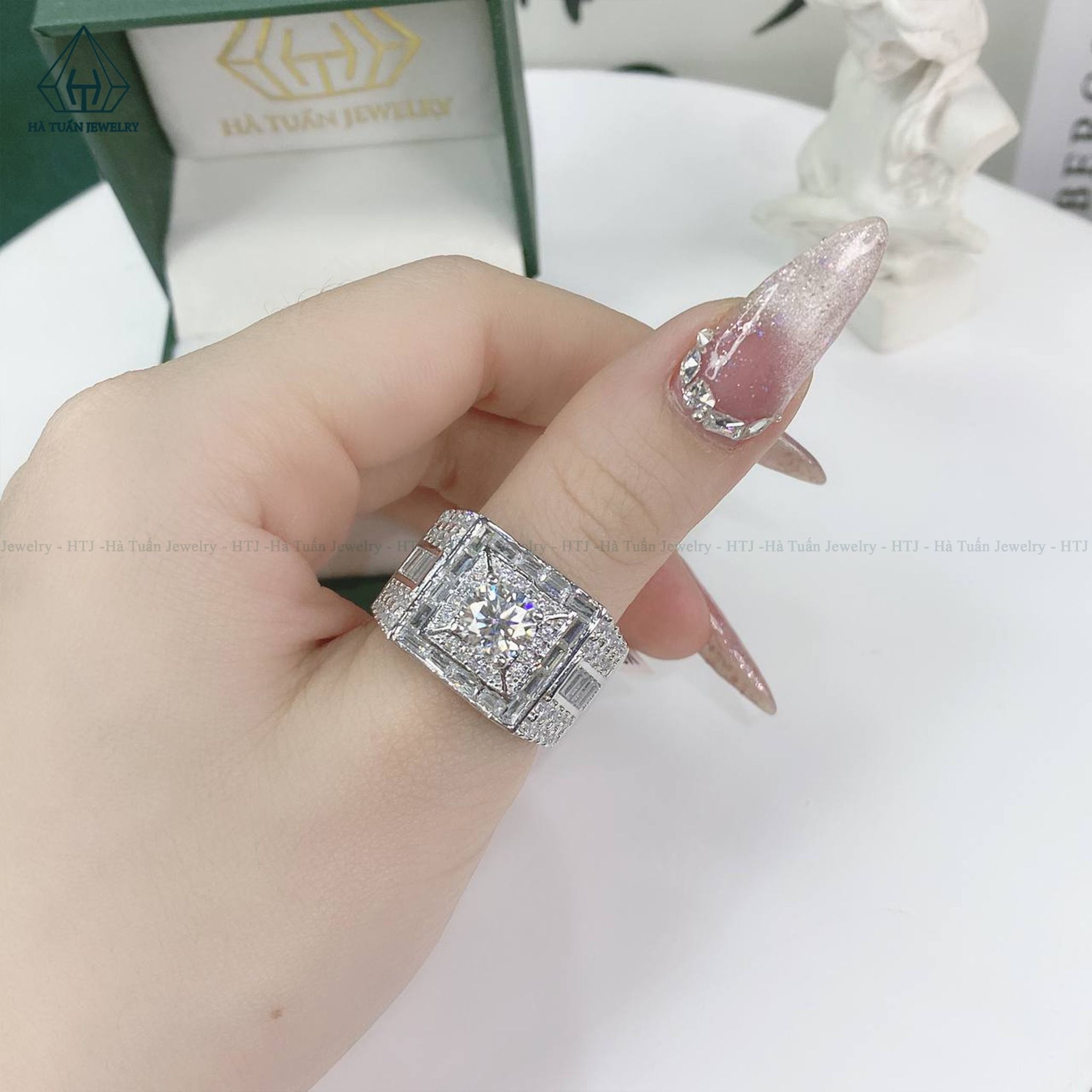 RMX148 7mm Nhẫn nam viền vuông