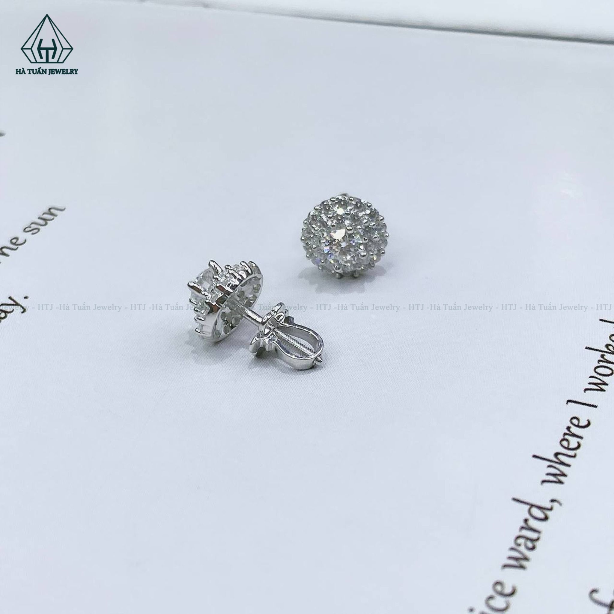 EX293 4mm Bông tai tròn 2 viền tấm