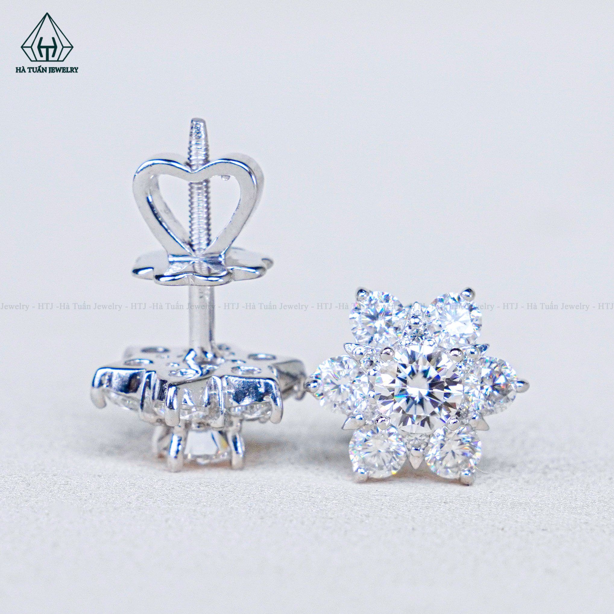 EX269 FULL MOIS 4mm Bông tai 6 cánh nhọn