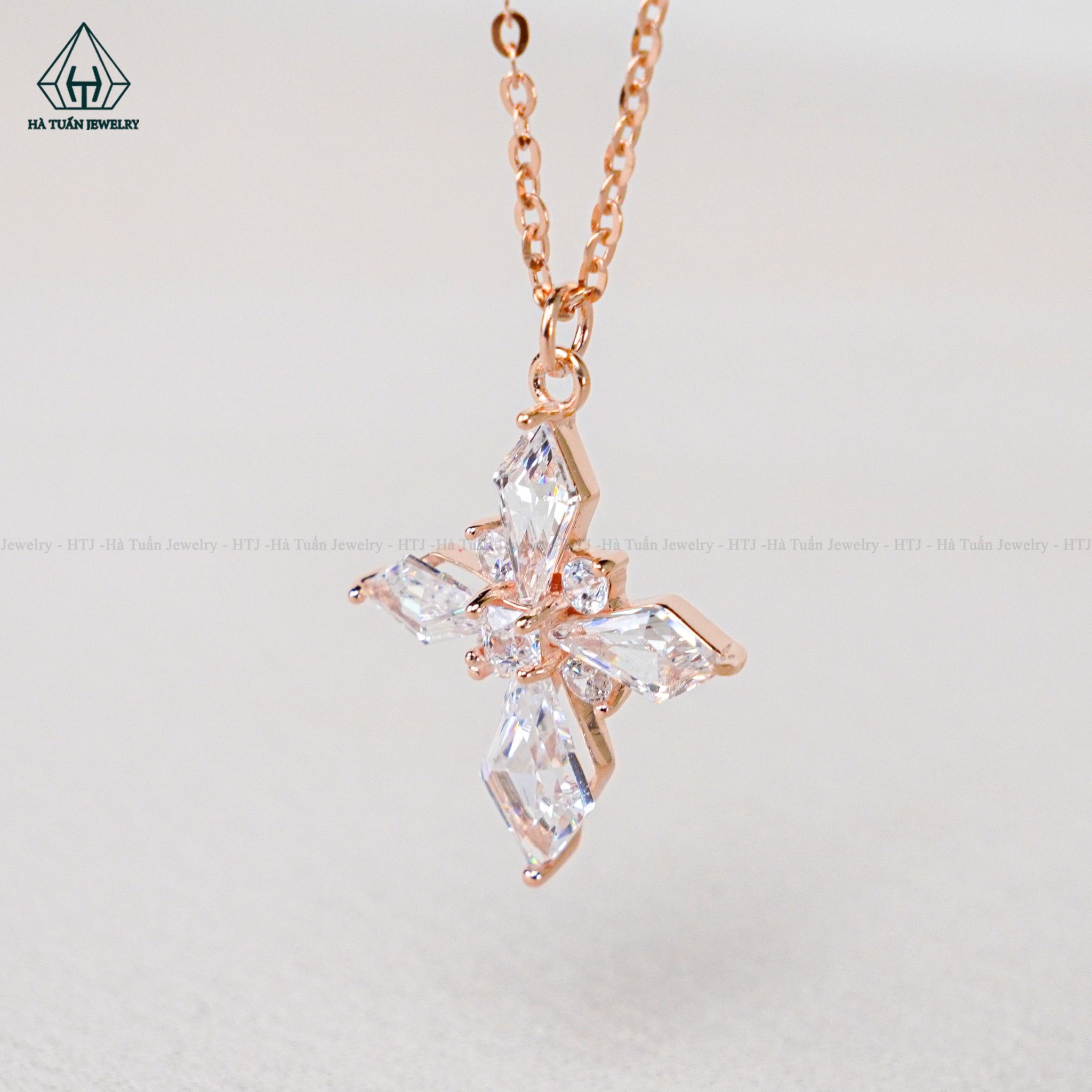 N596 Dây mặt liền thánh giá Full đá