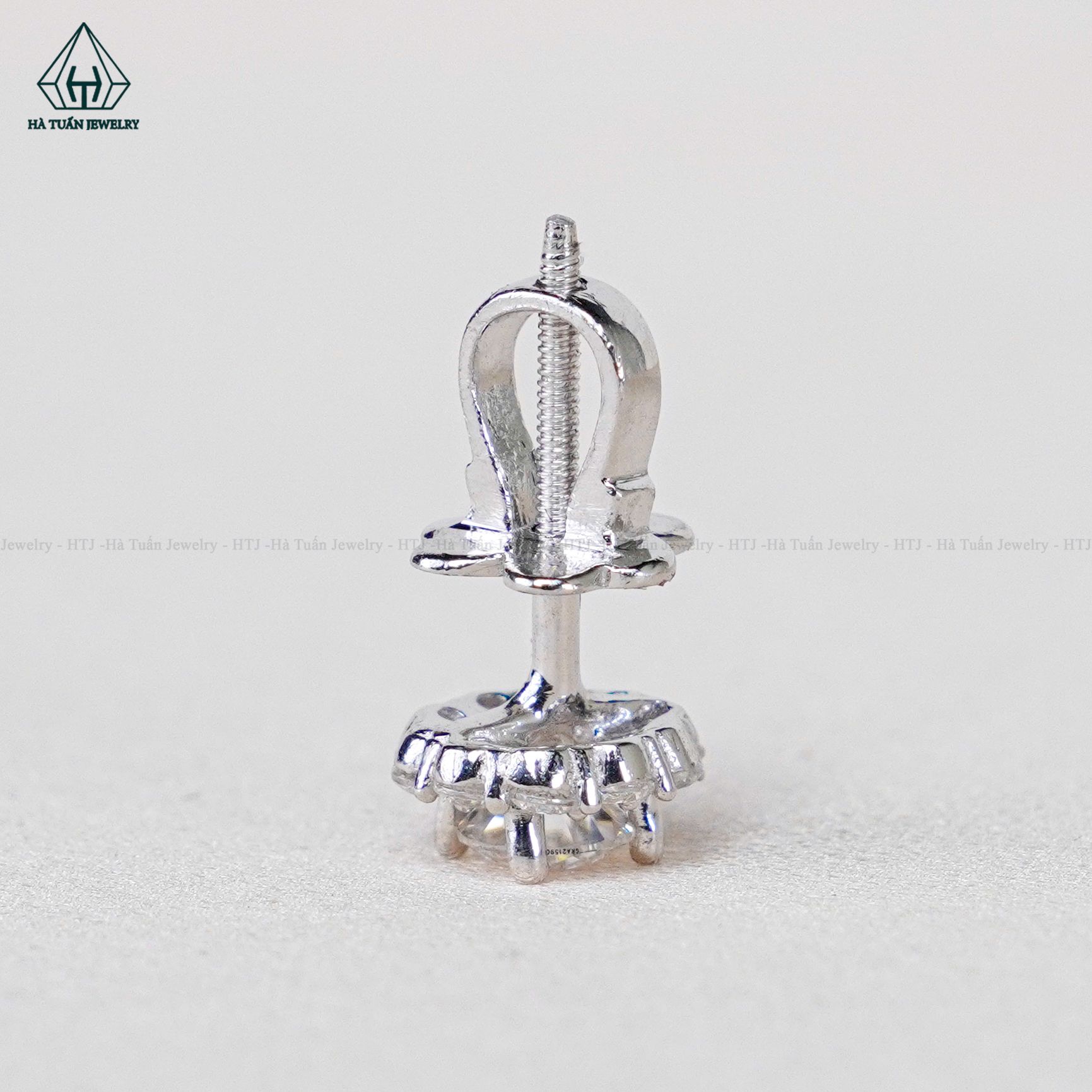 EX128 4mm Bông tai viền tấm hoa 10 cánh