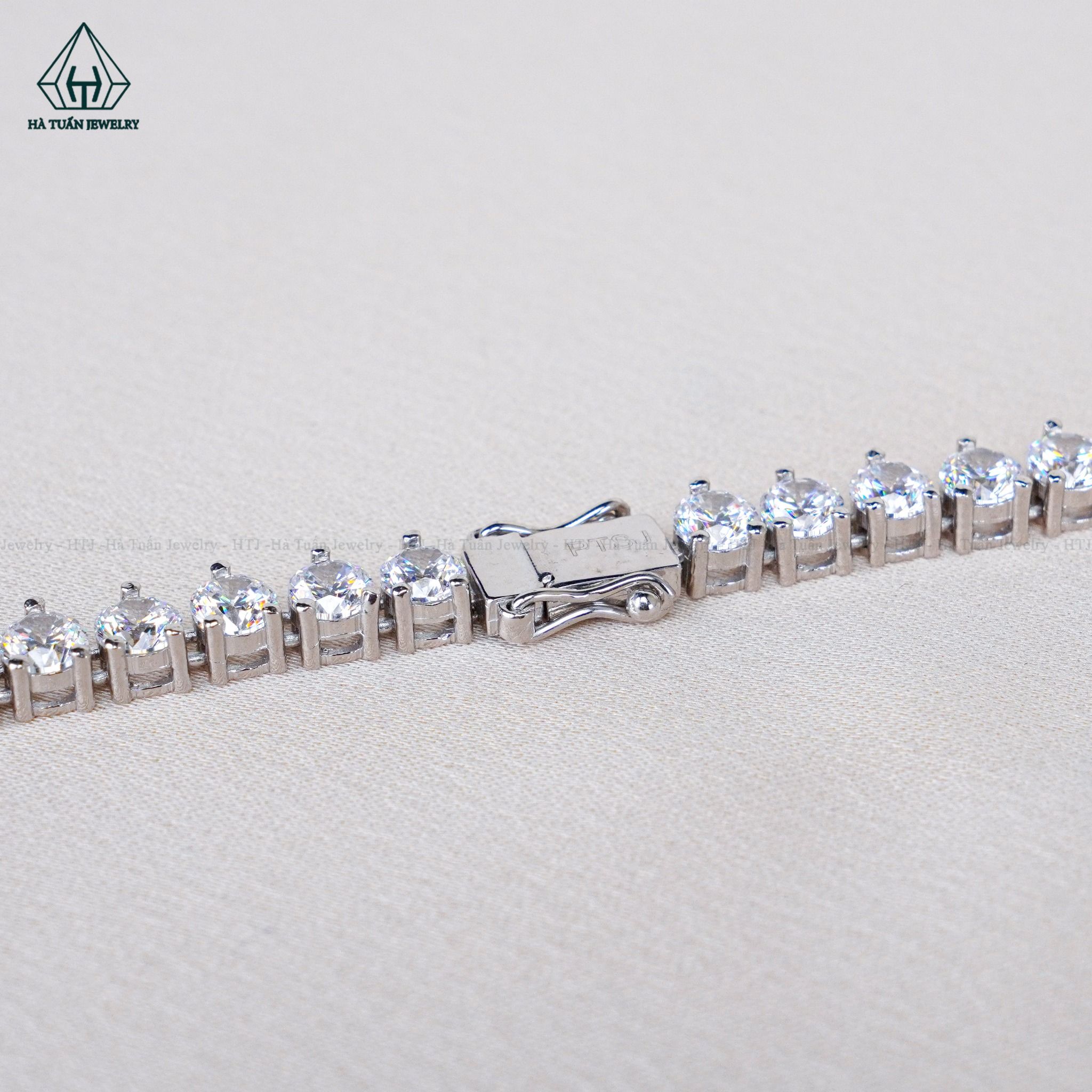 NCX086 Dây chuyền FULL đá CZ 4mm 3 chấu