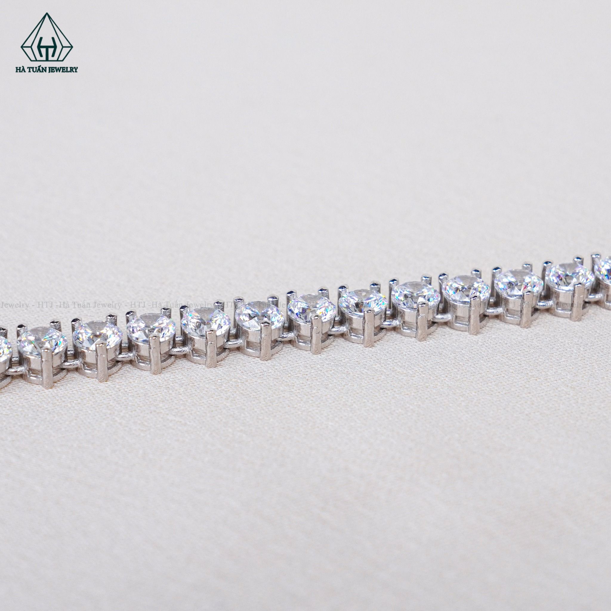 NCX086 Dây chuyền FULL đá CZ 4mm 3 chấu