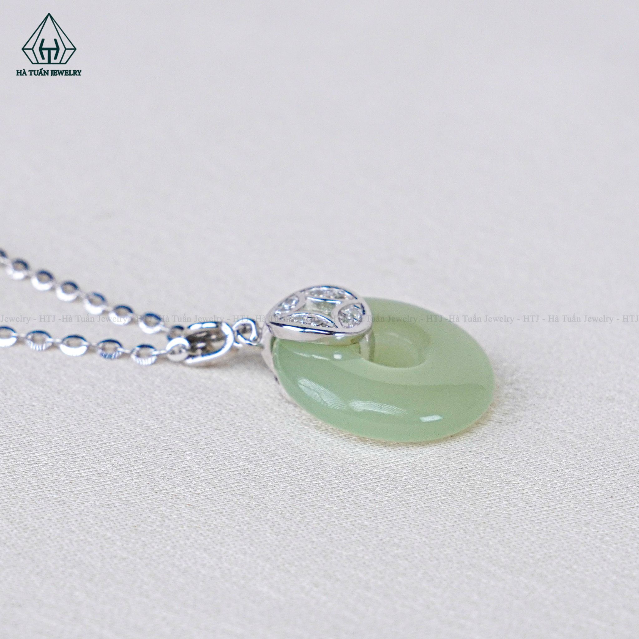 N633 Dây mặt liền đá khoen kim tiền