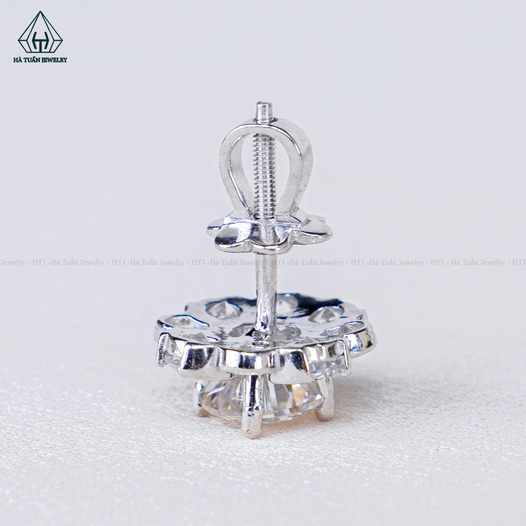 EX446 6.5mm Bông tai hoa đá tròn