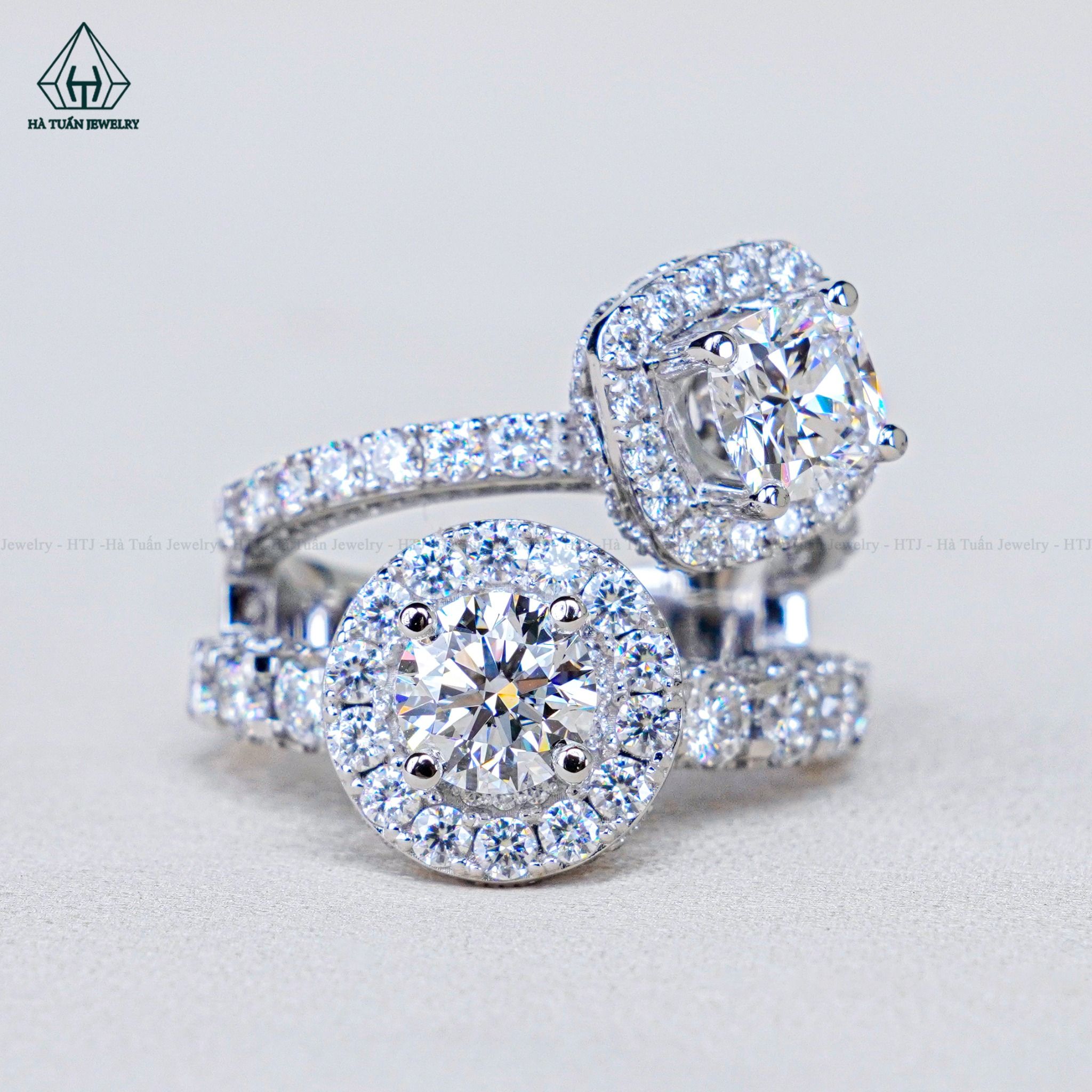 RG185 VT14K Lab Diamond 6.3mm + Lab Diamond Cushion 6*6mm