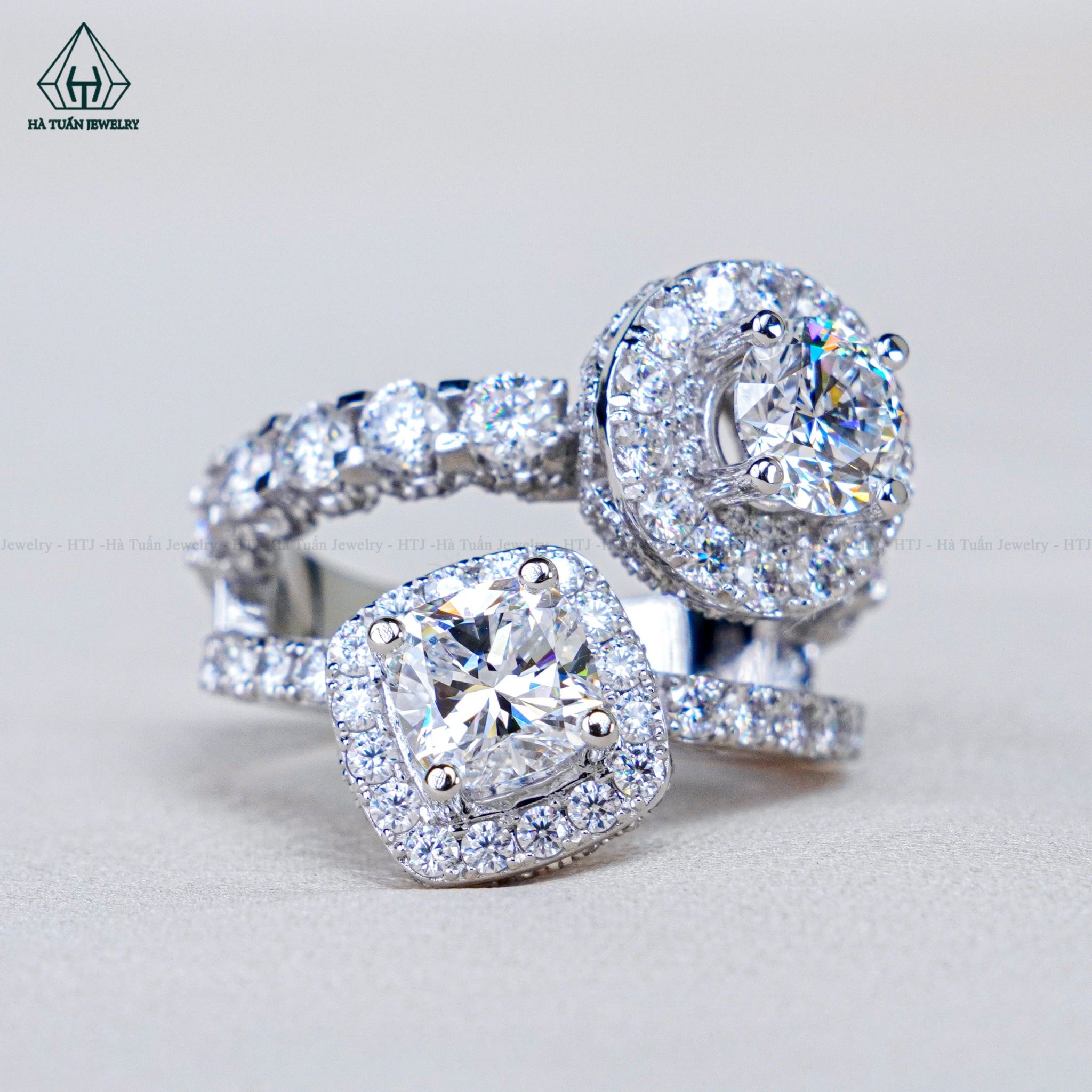 RG185 VT14K Lab Diamond 6.3mm + Lab Diamond Cushion 6*6mm