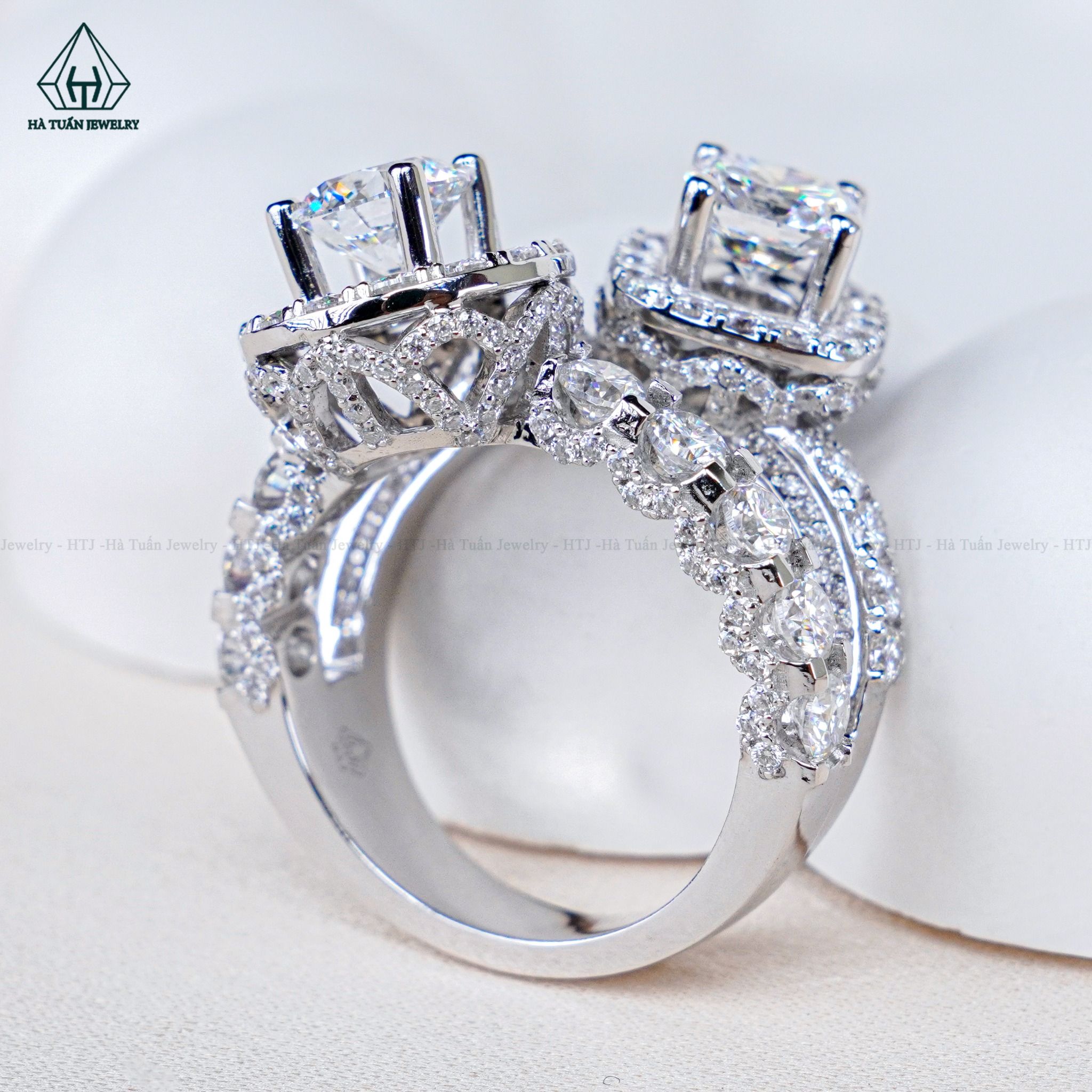 RG185 VT14K Lab Diamond 6.3mm + Lab Diamond Cushion 6*6mm