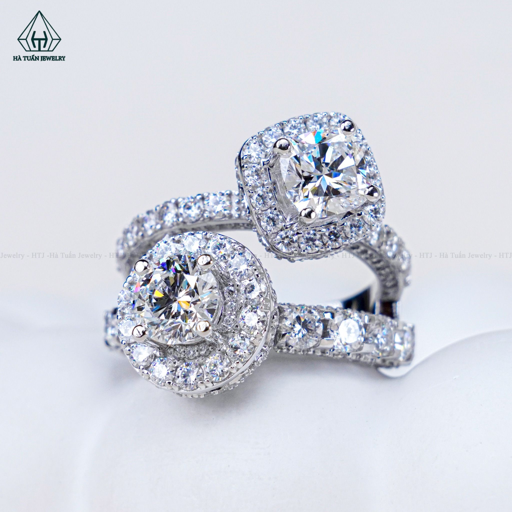 RG185 VT14K Lab Diamond 6.3mm + Lab Diamond Cushion 6*6mm