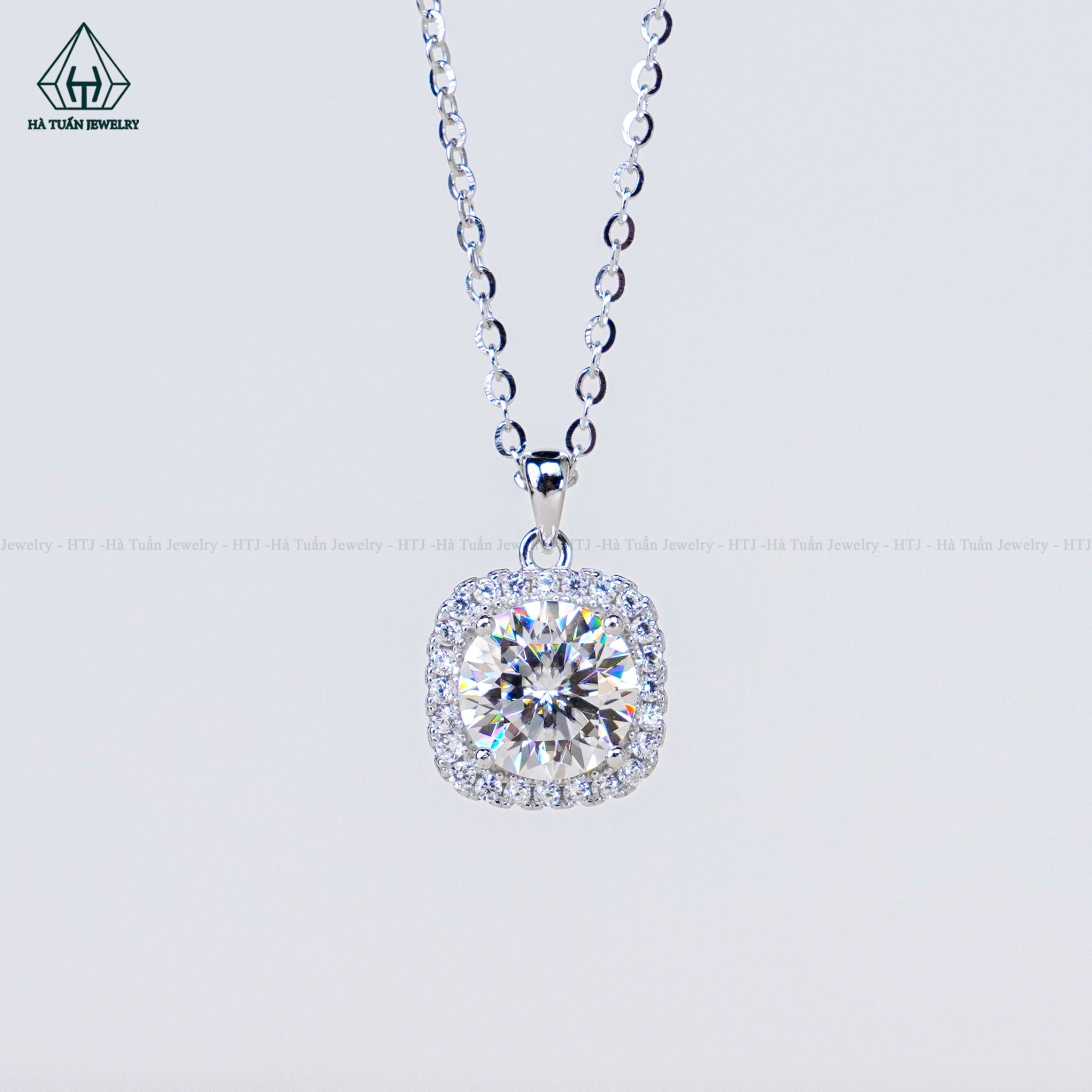 N661 Dây mặt liền halo vuông chủ MOIS 6.5mm (không mã cạnh)
