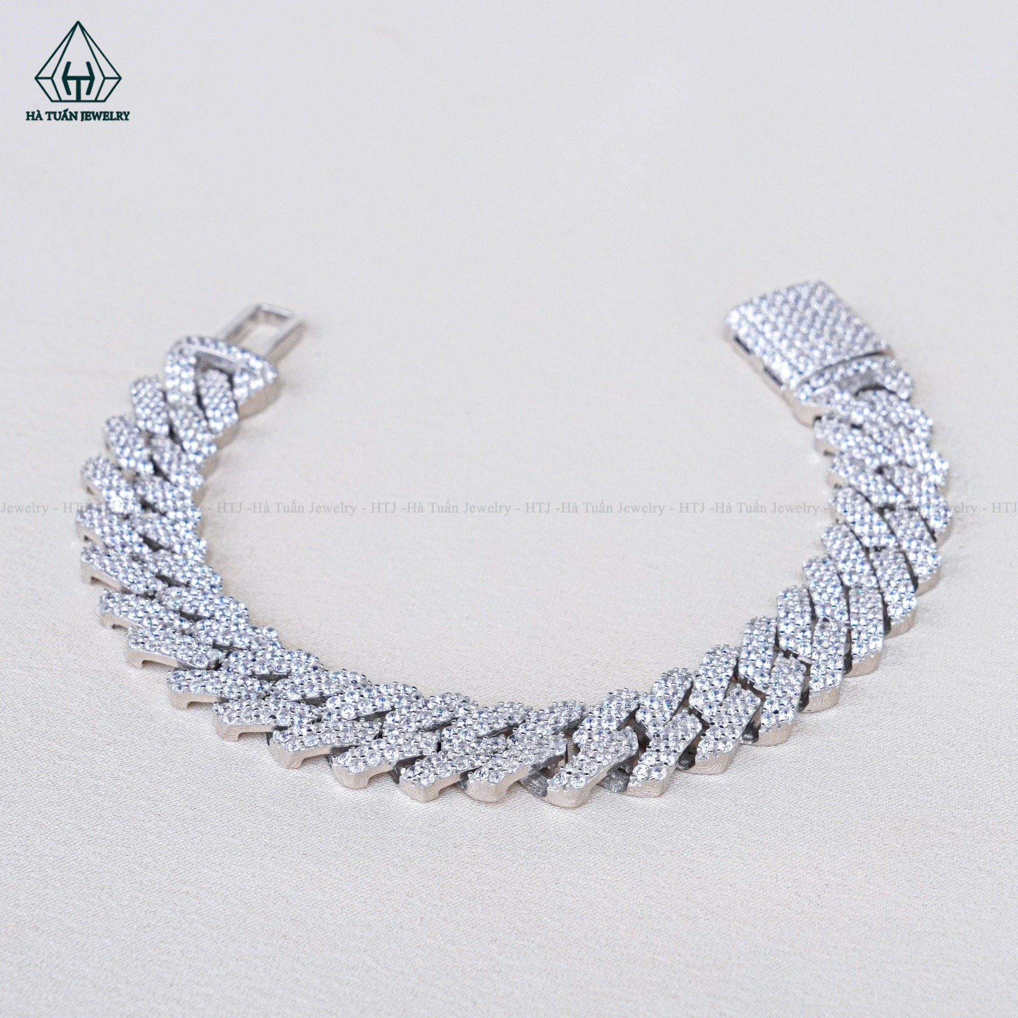 B979 11mm Lắc tay Cuban Full đá
