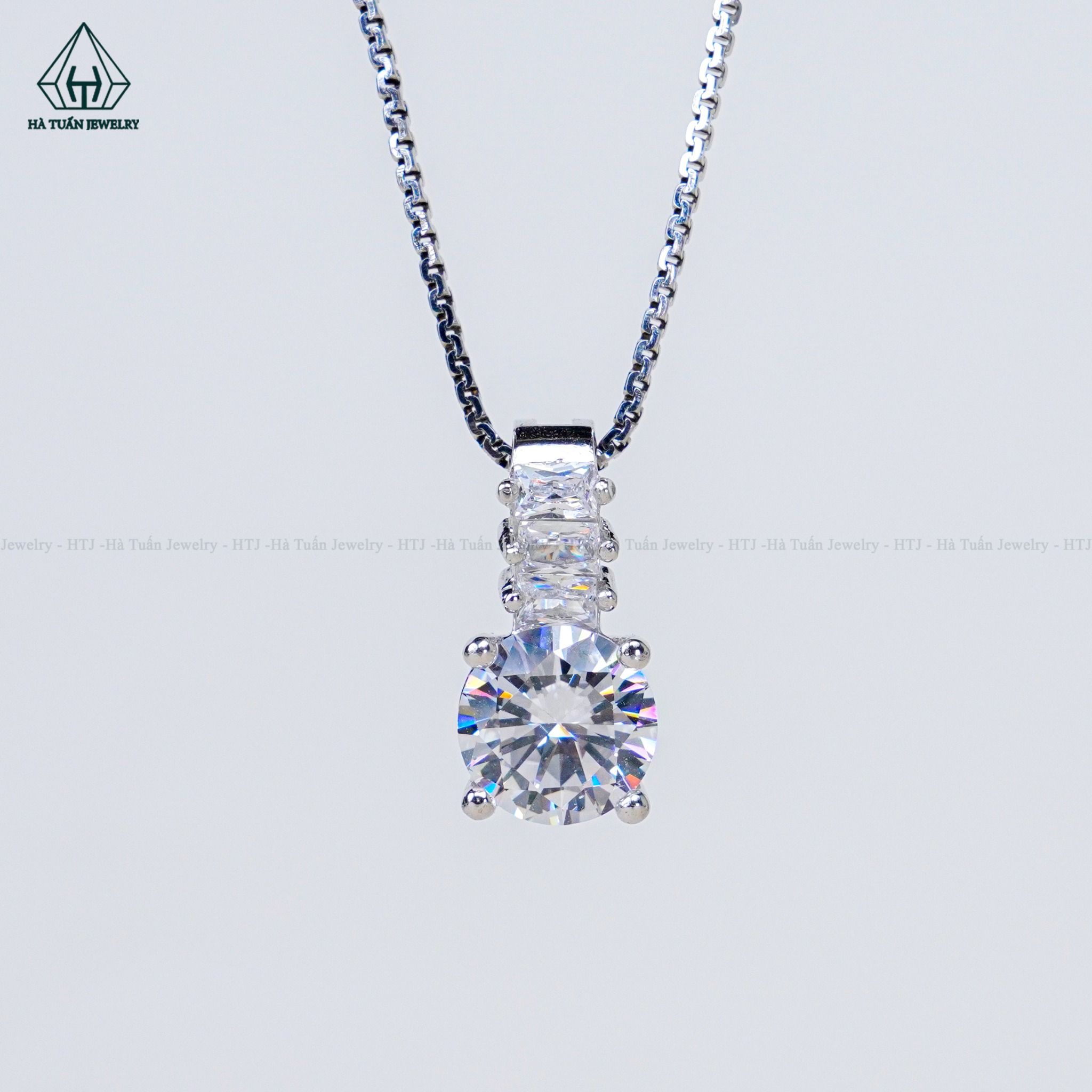 PX246 7.5mm Mặt dây chuyền thanh đá baguette