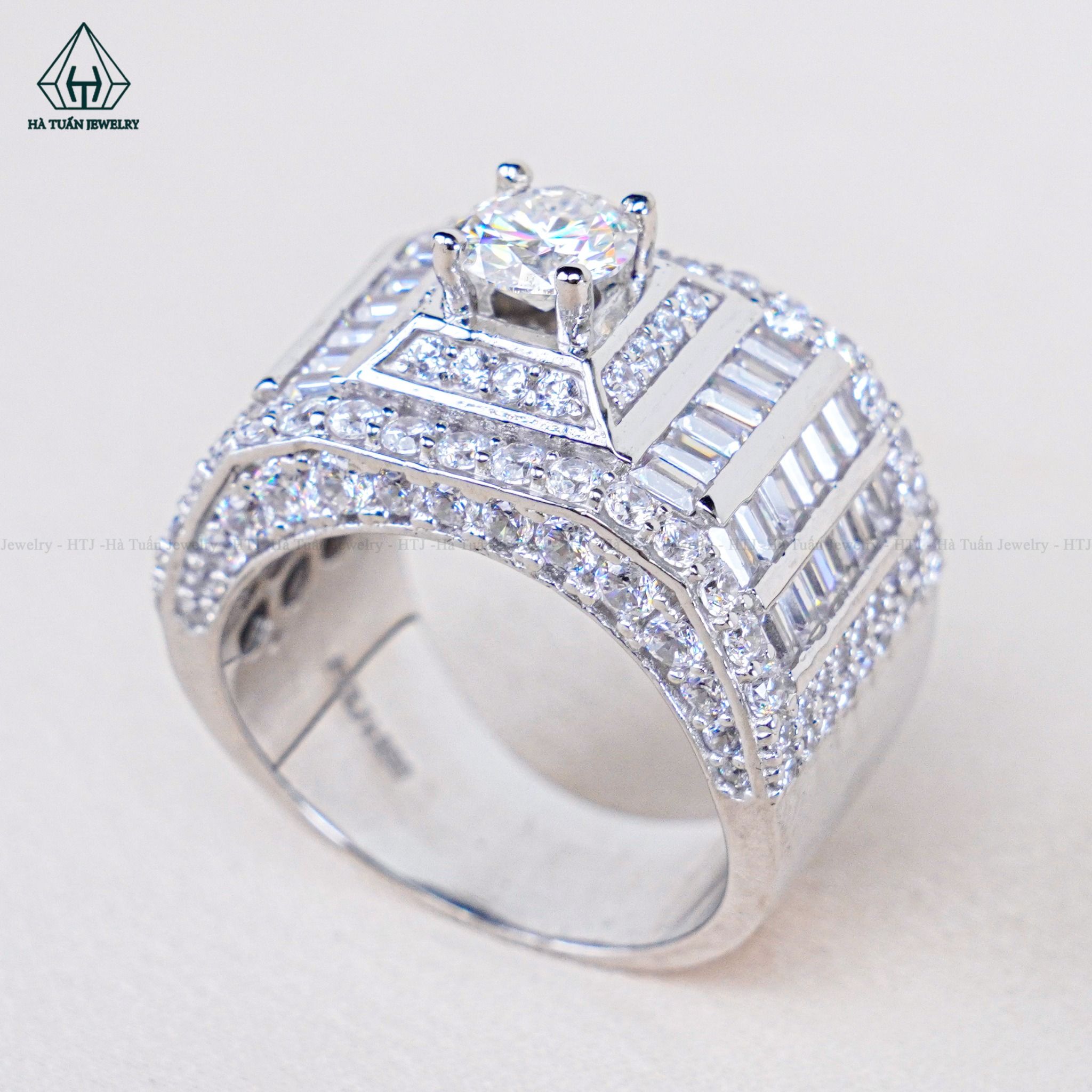 RMX037 6mm Nhẫn nam viền baguette