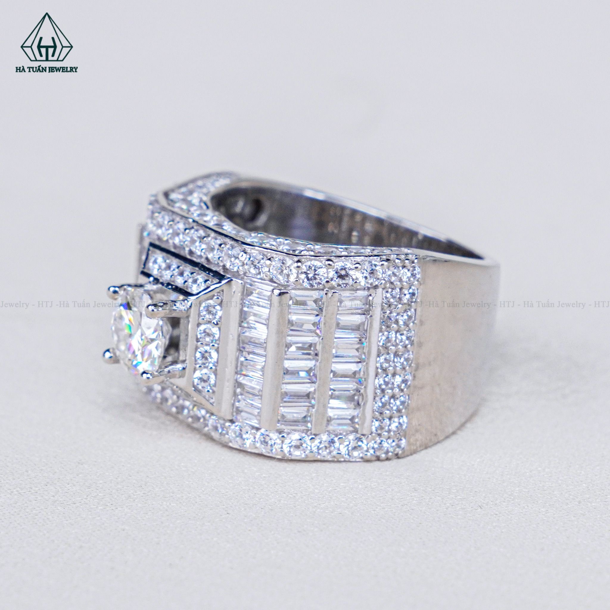 RMX037 6mm Nhẫn nam viền baguette