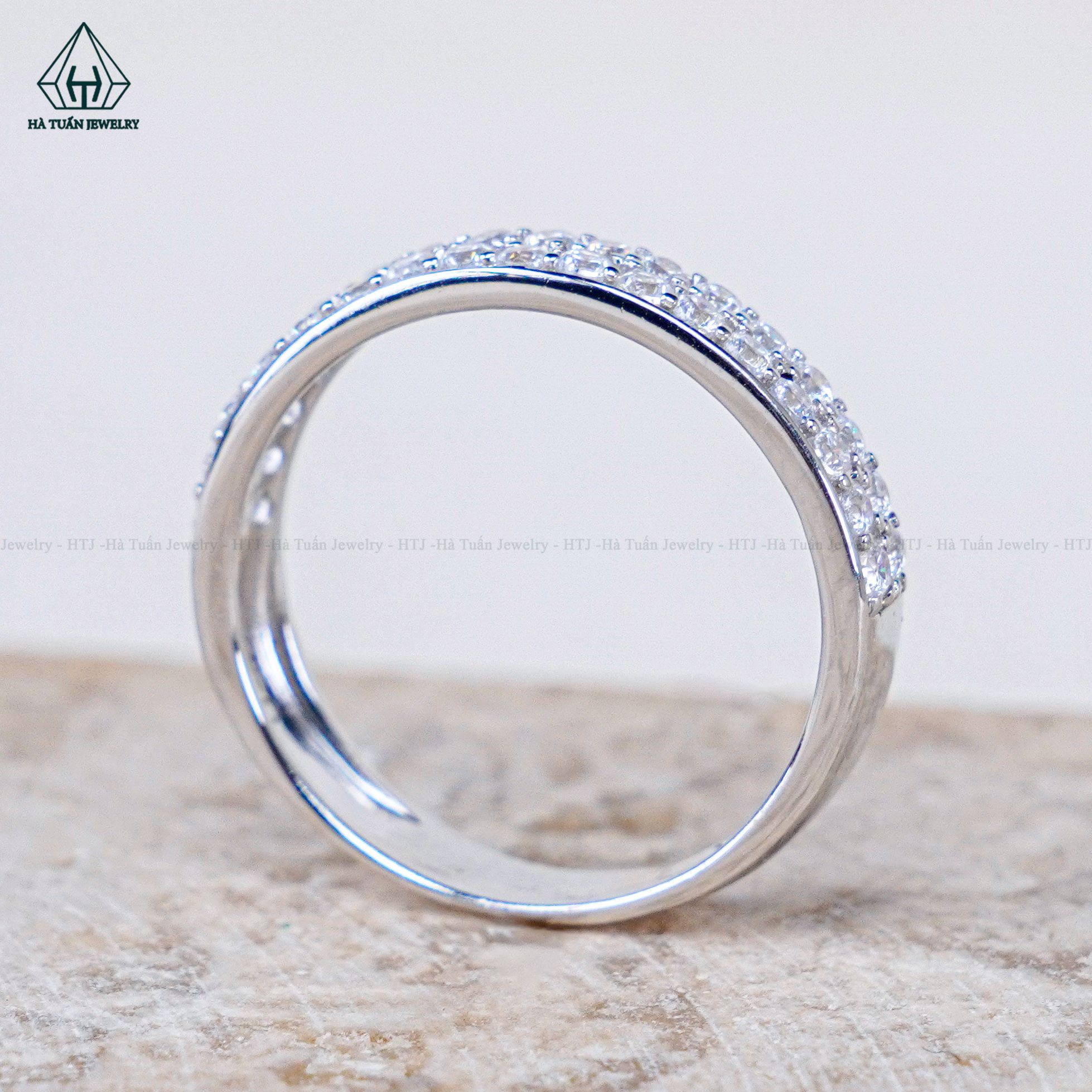R973 Nhẫn nữ 2 hàng đá