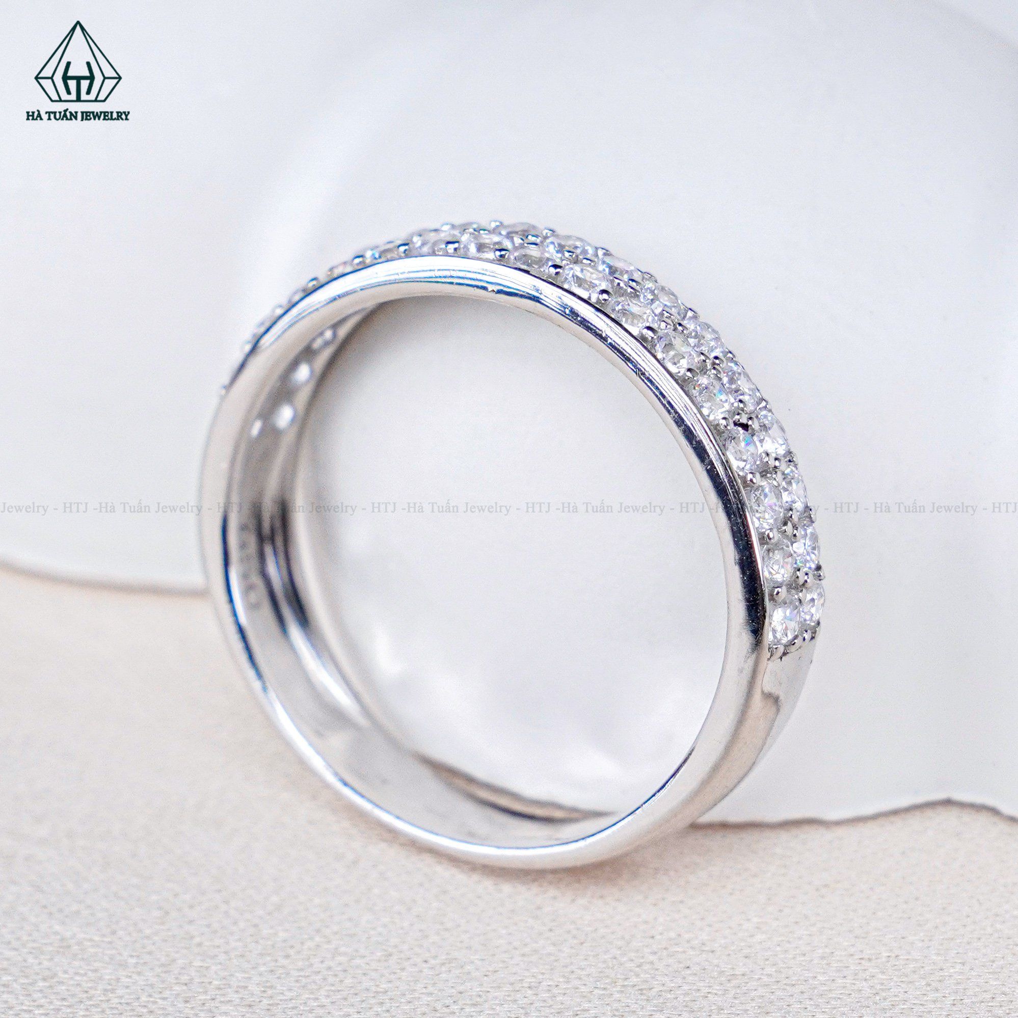 R973 Nhẫn nữ 2 hàng đá