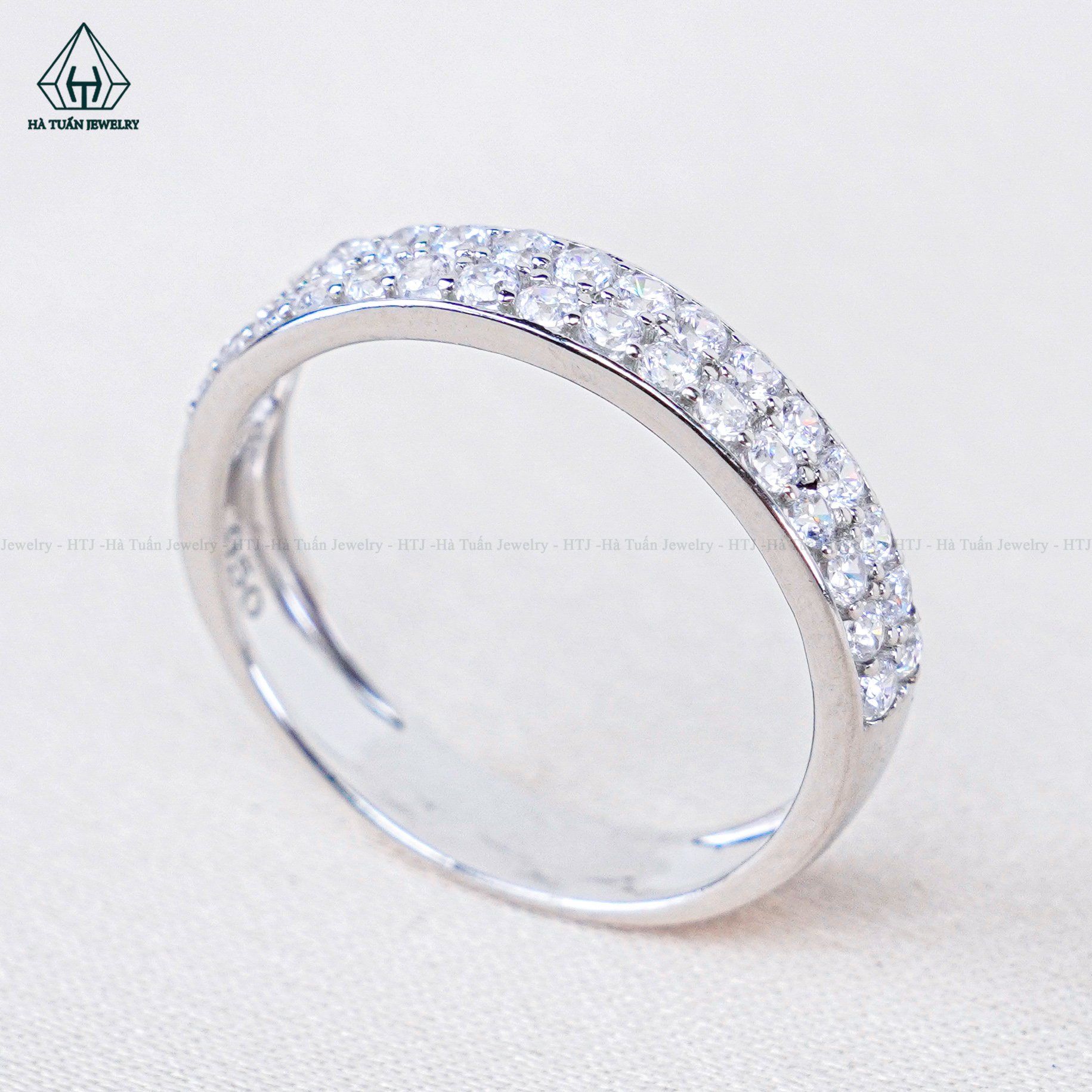 R973 Nhẫn nữ 2 hàng đá
