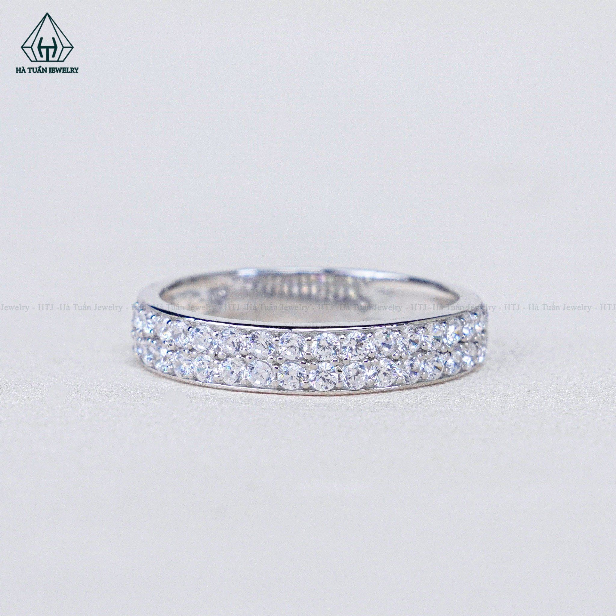 R973 Nhẫn nữ 2 hàng đá