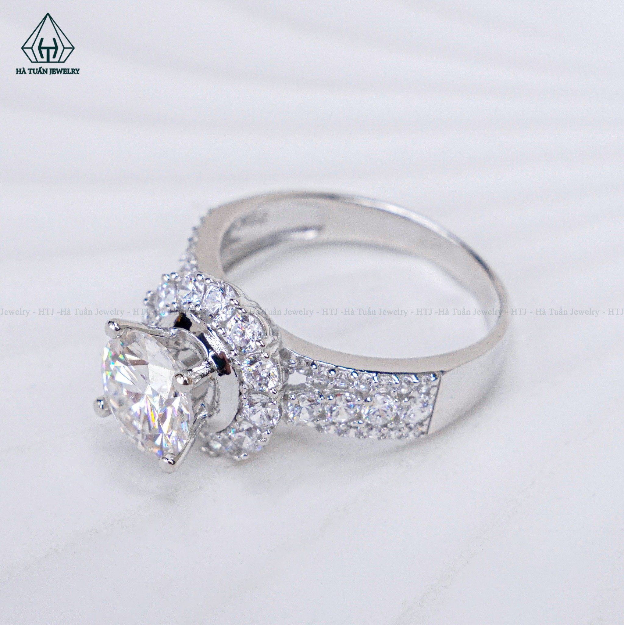 RX533 7.5mm Nhẫn nữ halo tròn