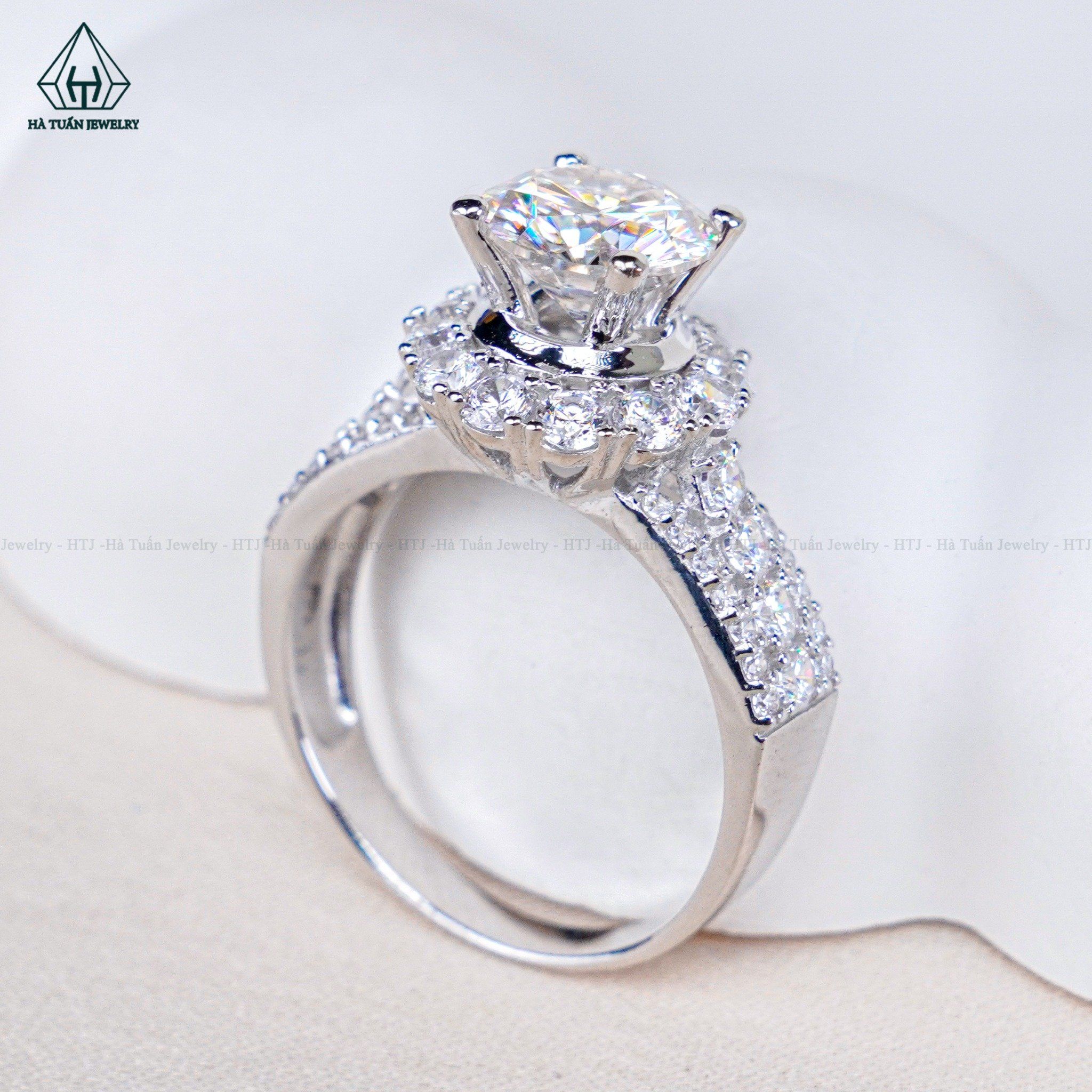 RX533 7.5mm Nhẫn nữ halo tròn