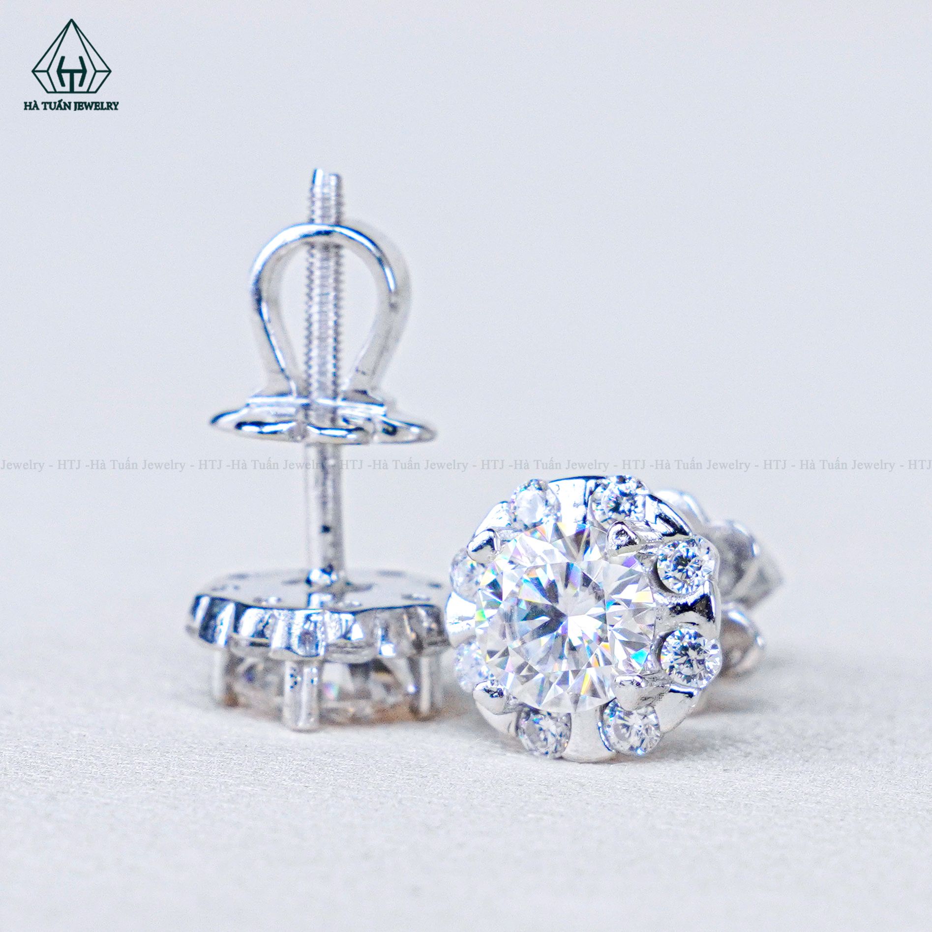 EX468 5.4mm Bông tai tròn đá