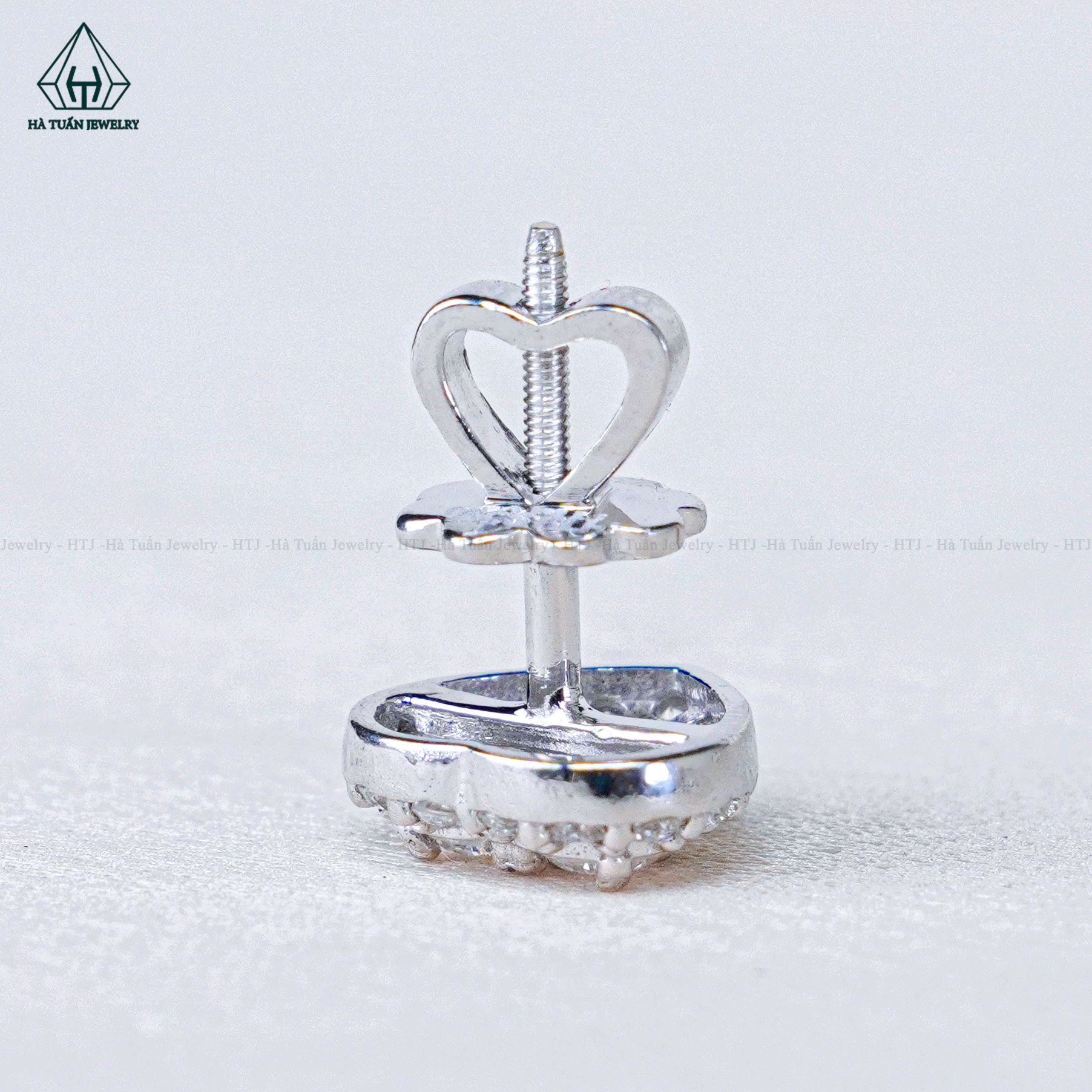 EX466 Bông tai FULL MOIS 3mm trái tim