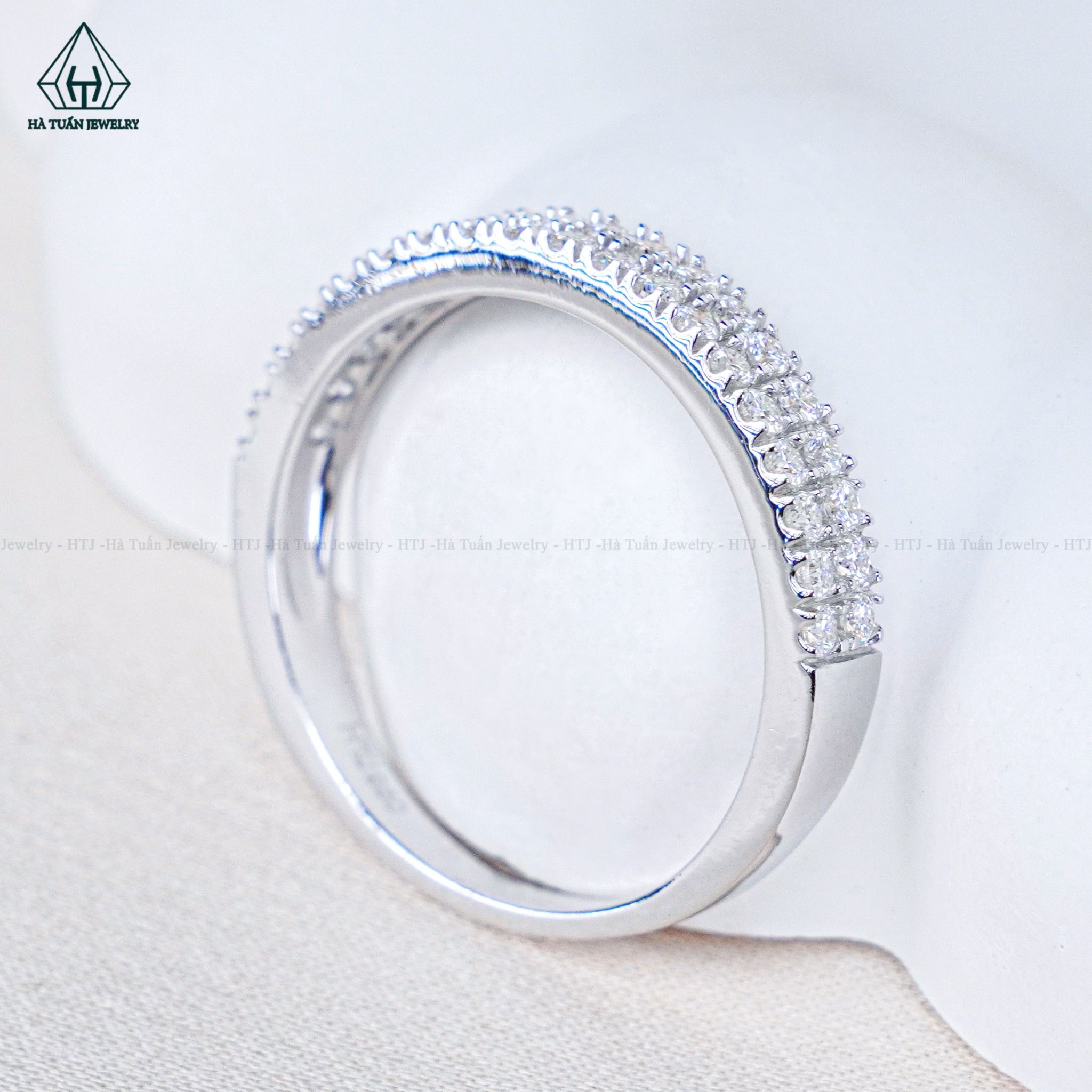 RX544 Nhẫn nữ 2 hàng FULL MOIS nửa vòng
