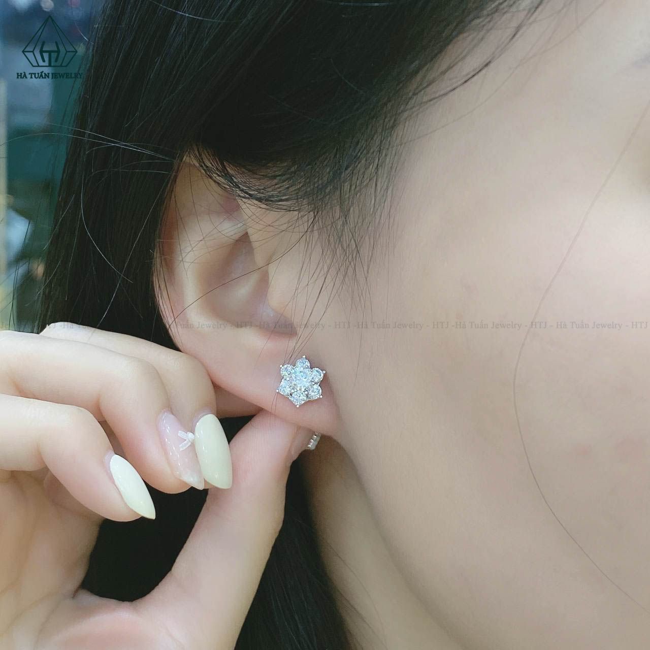 EX390 4.5mm Bông tai hoa 6 cánh nhọn