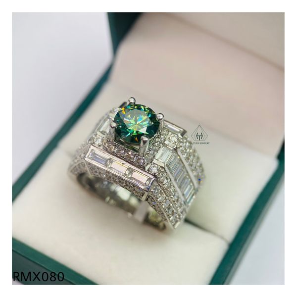 Nhẫn nam xi kim RMX080 FULL MOIS 8mm – Hà Tuấn Jewelry