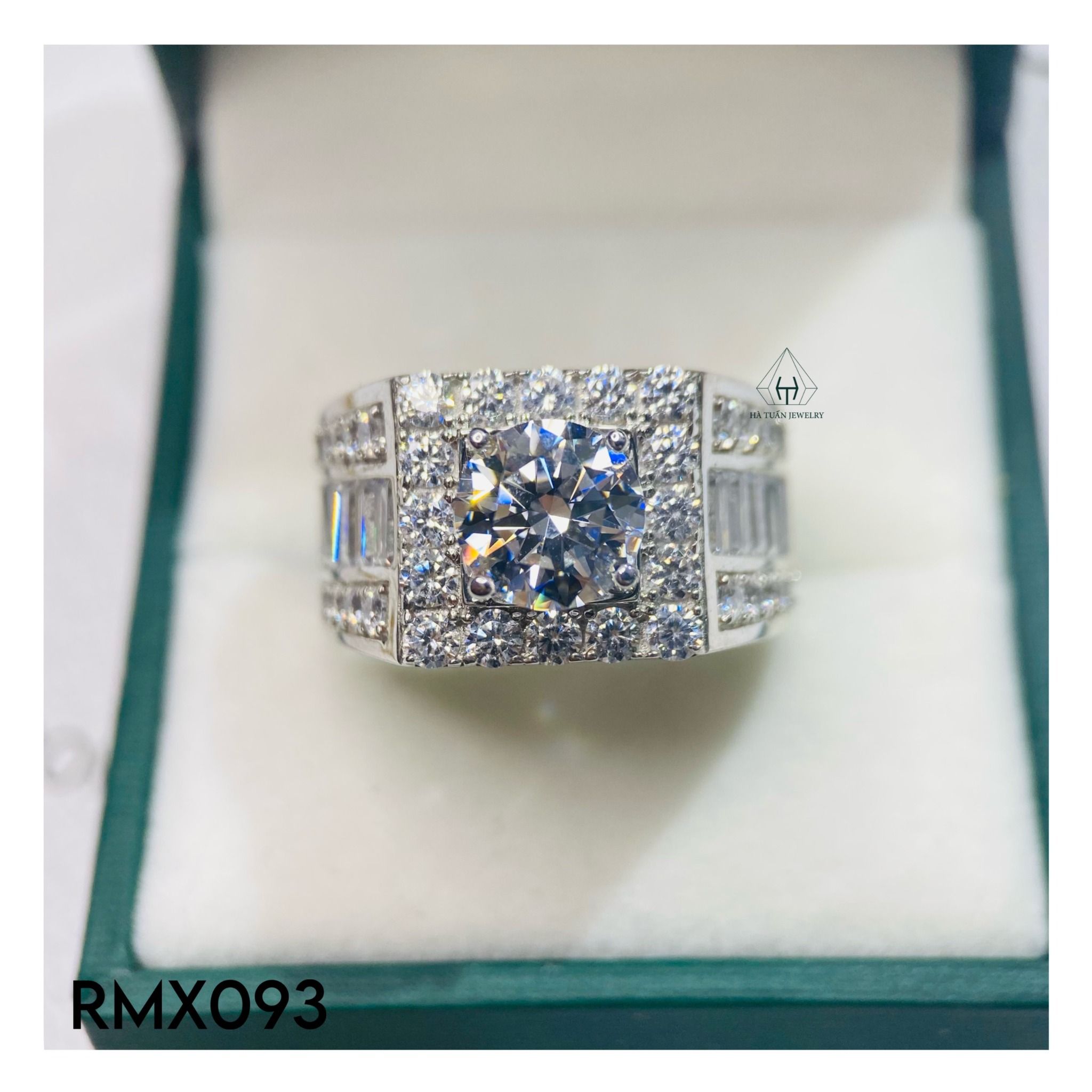 RMX093 8mm Nhẫn nam viền đá