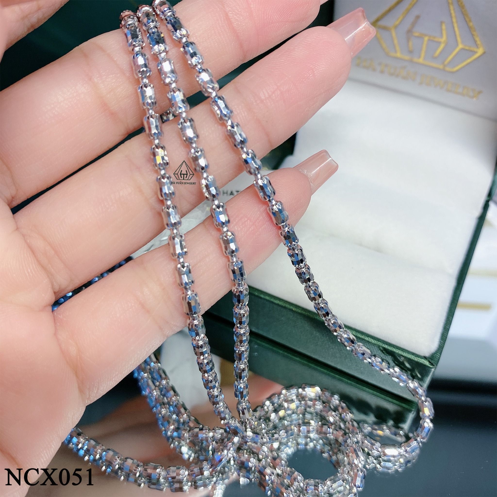 NCX051 Dây chuyền bi đốt trúc 3mm